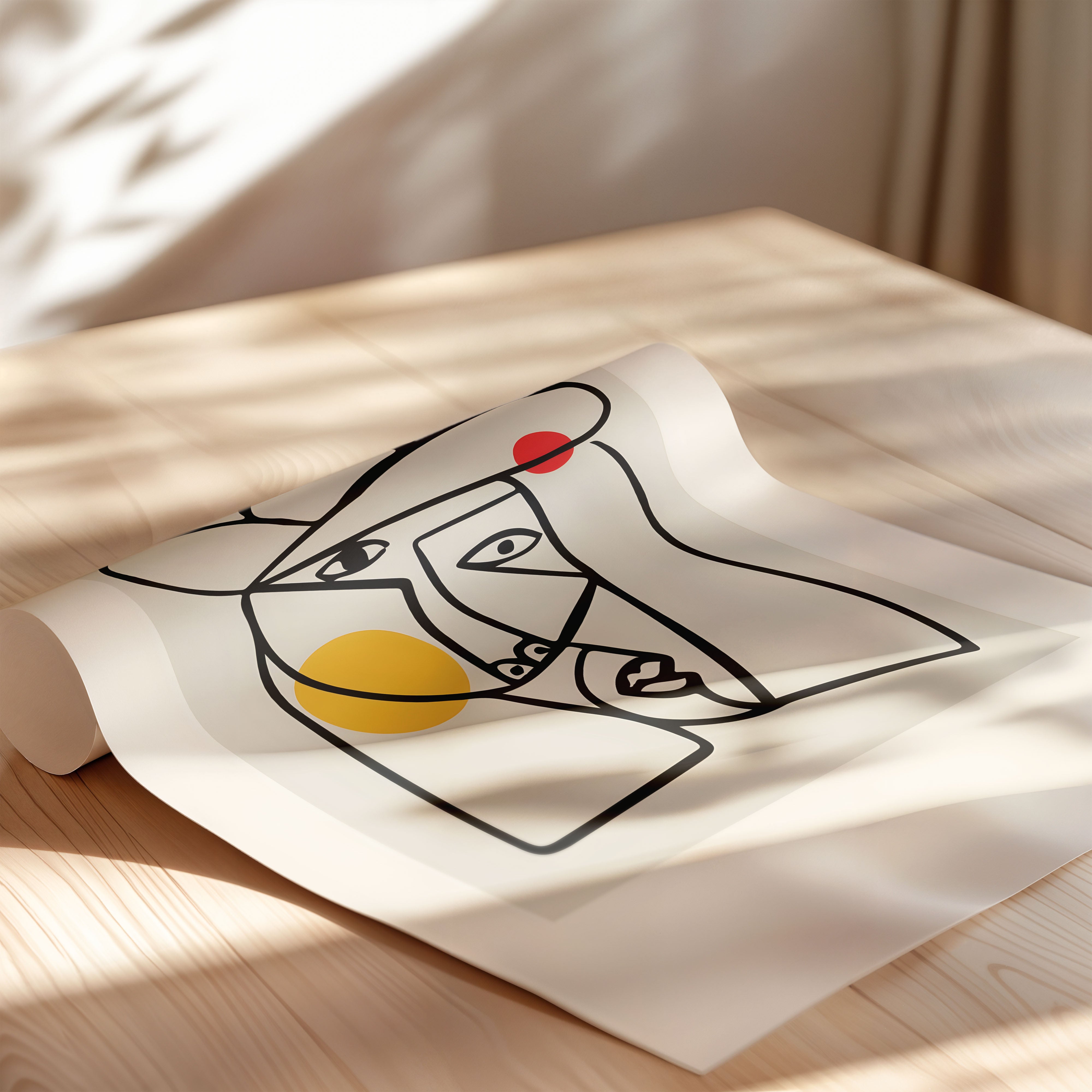 Papiers Découpés Portrait Lines