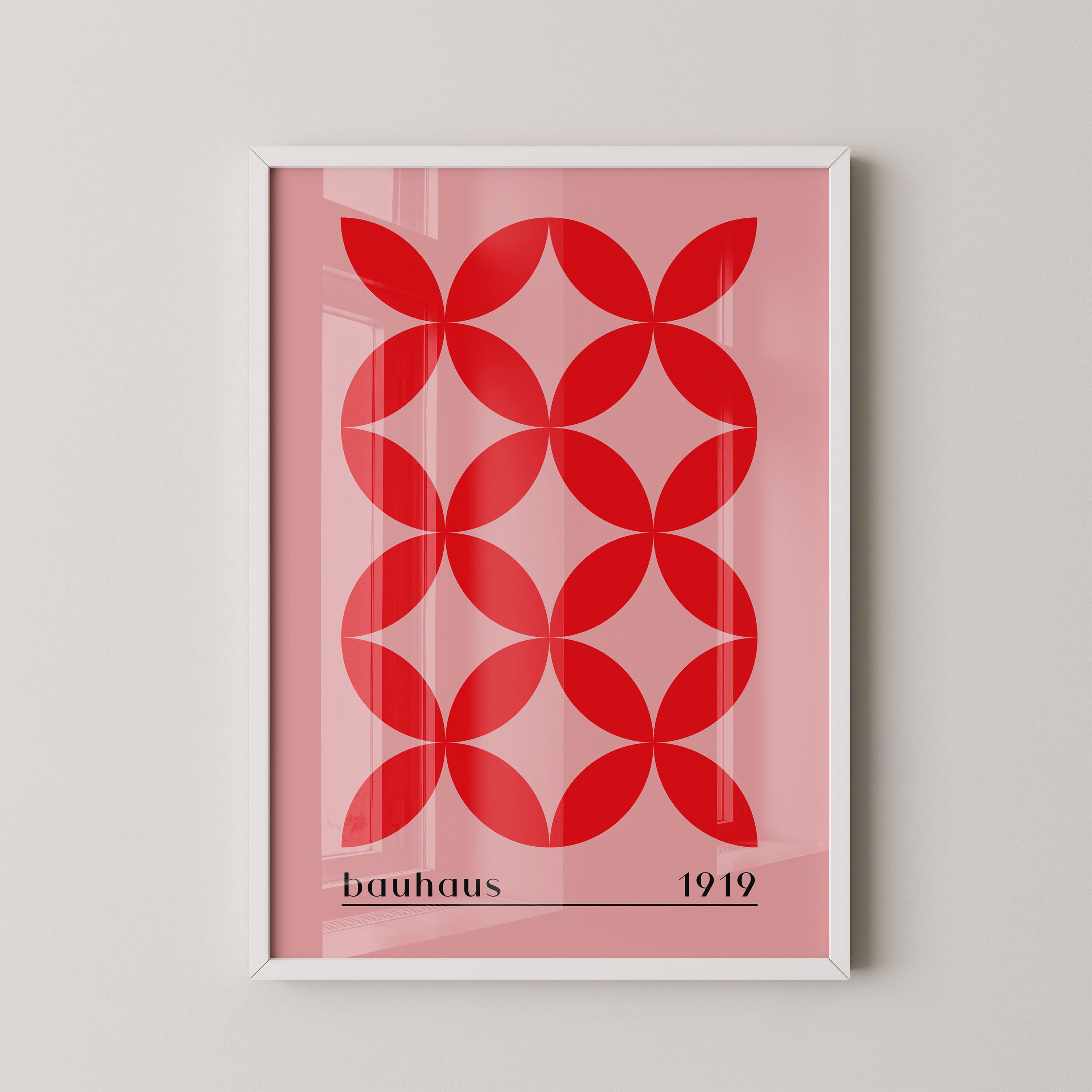 Bauhaus Petal Grid In Scarlet Red