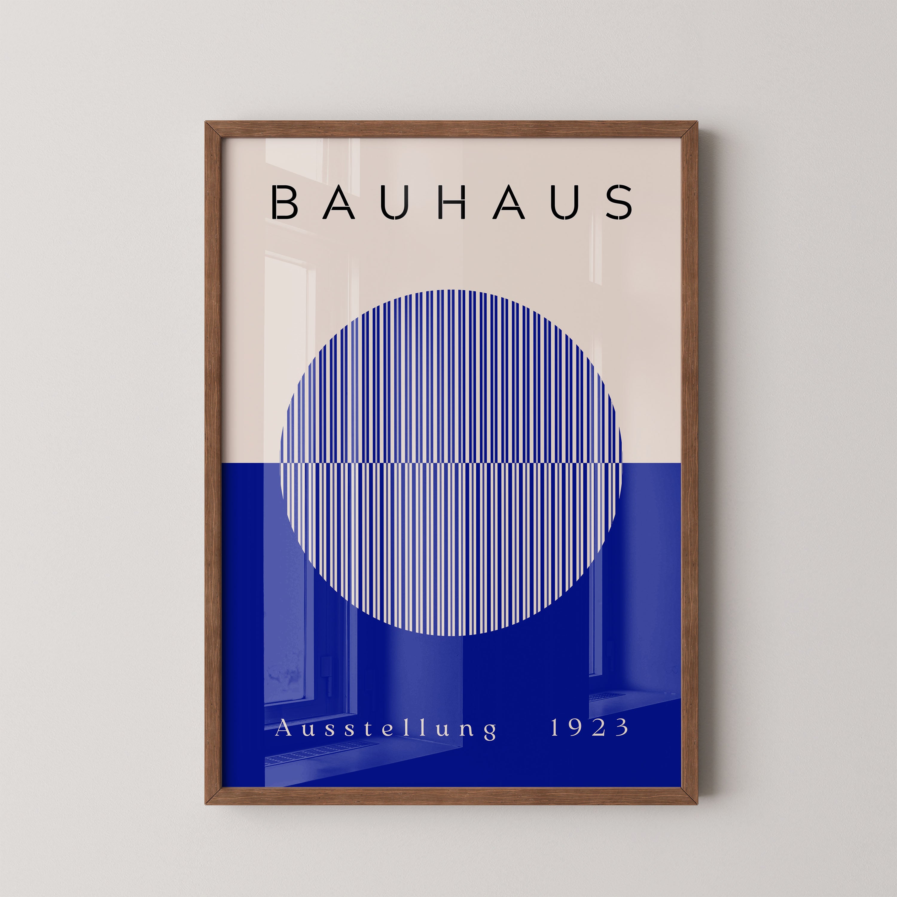 Bauhaus Striped Circle In Cobalt Blue