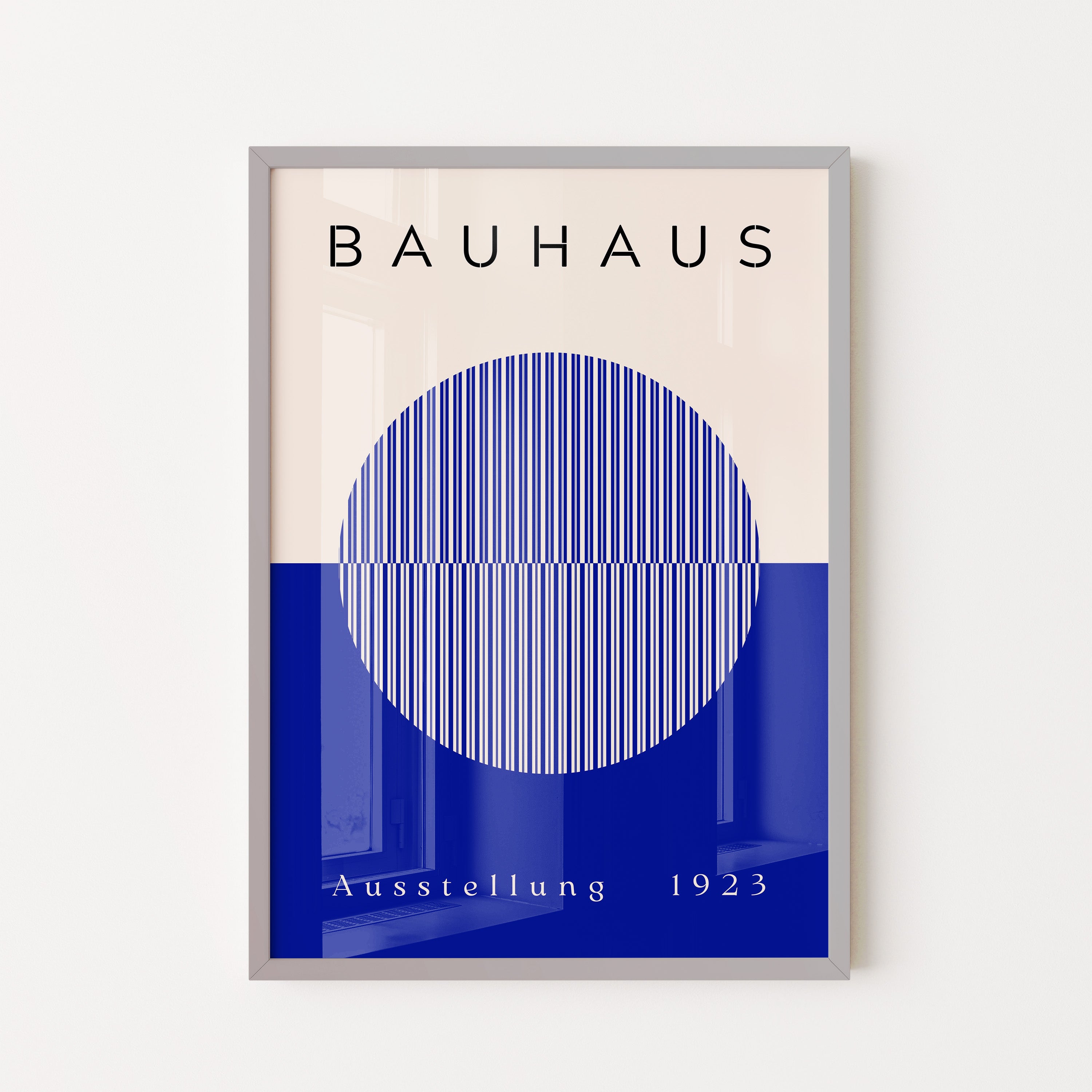 Bauhaus Striped Circle In Cobalt Blue