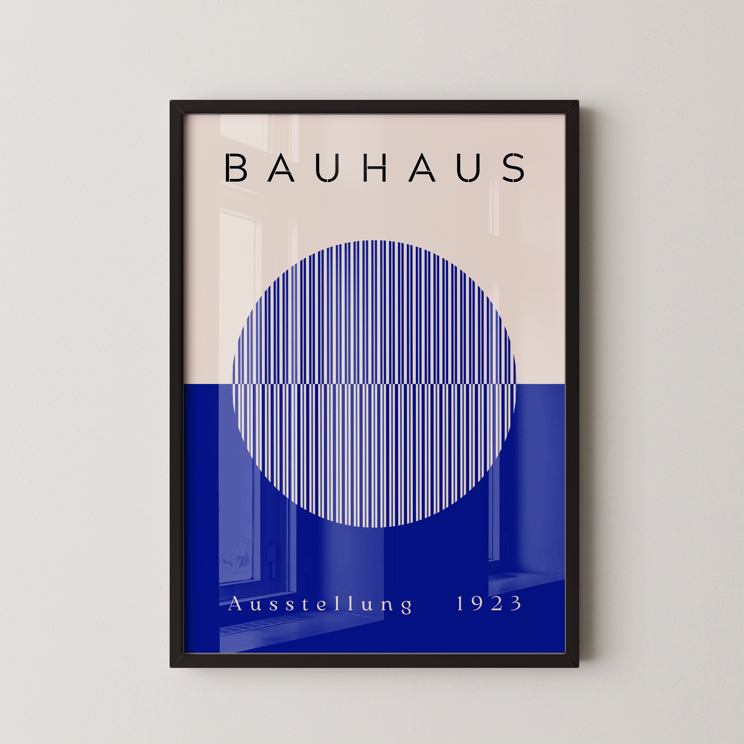 Bauhaus Striped Circle In Cobalt Blue