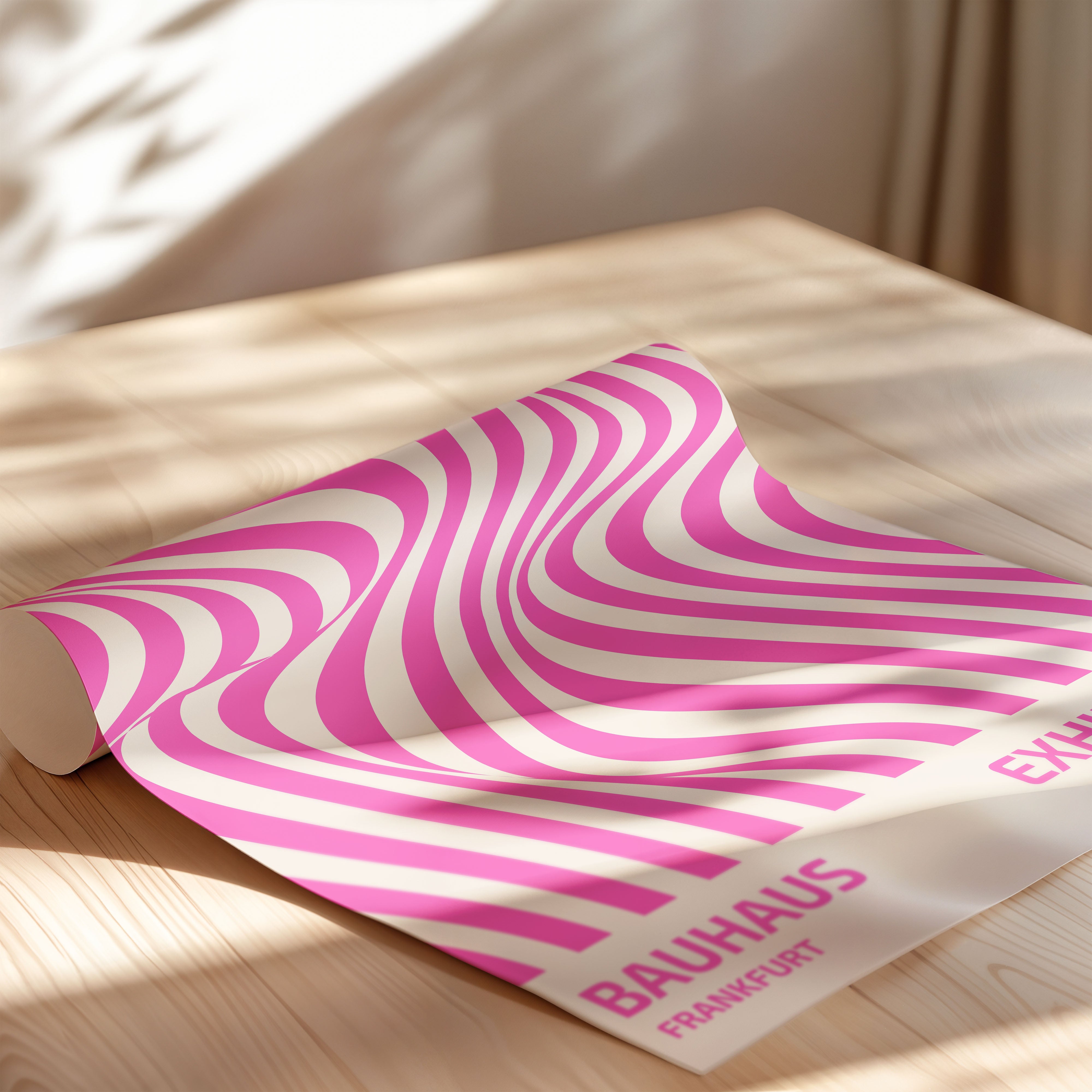 Bauhaus Waves In Blush Pink