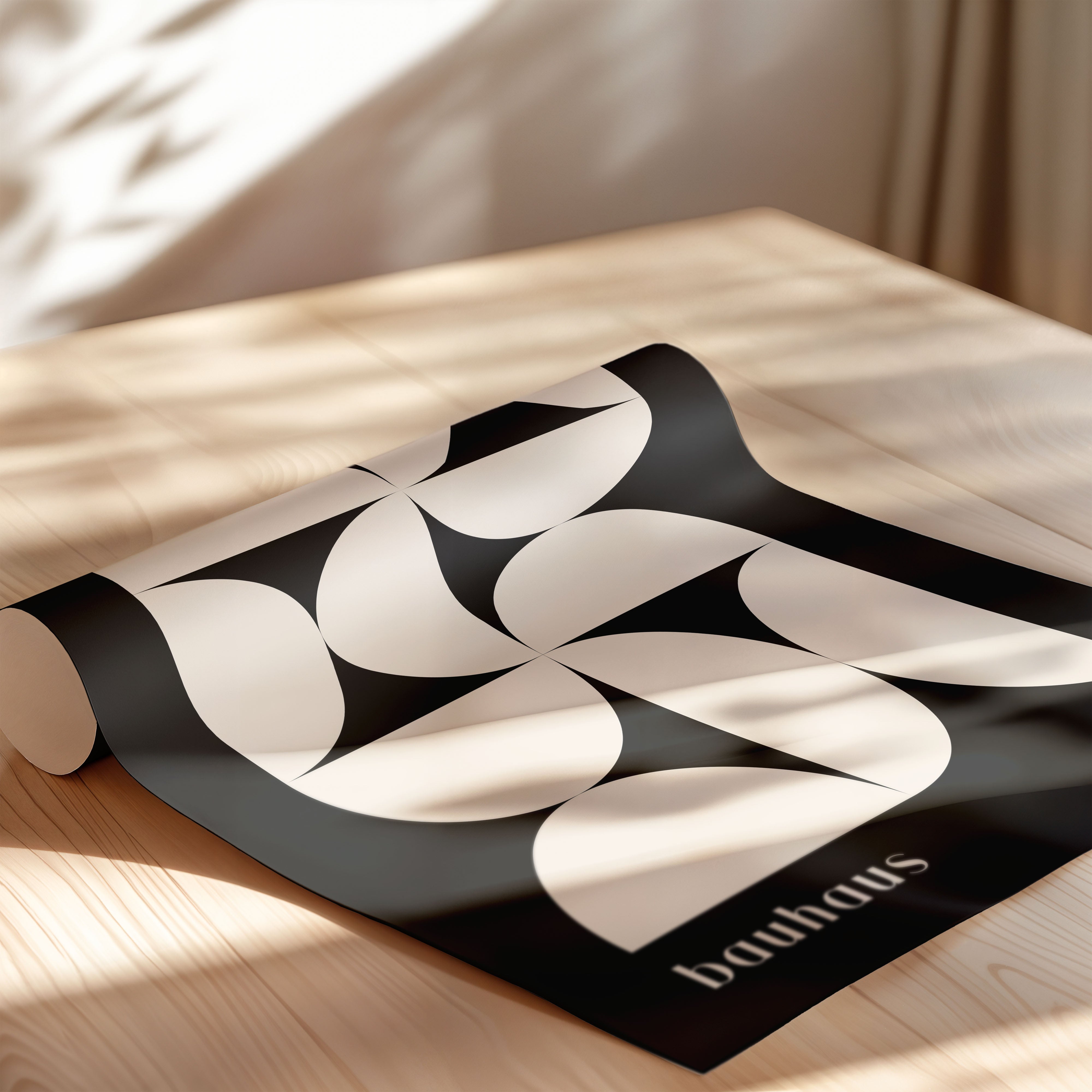 Bauhaus Curves In Midnight Black