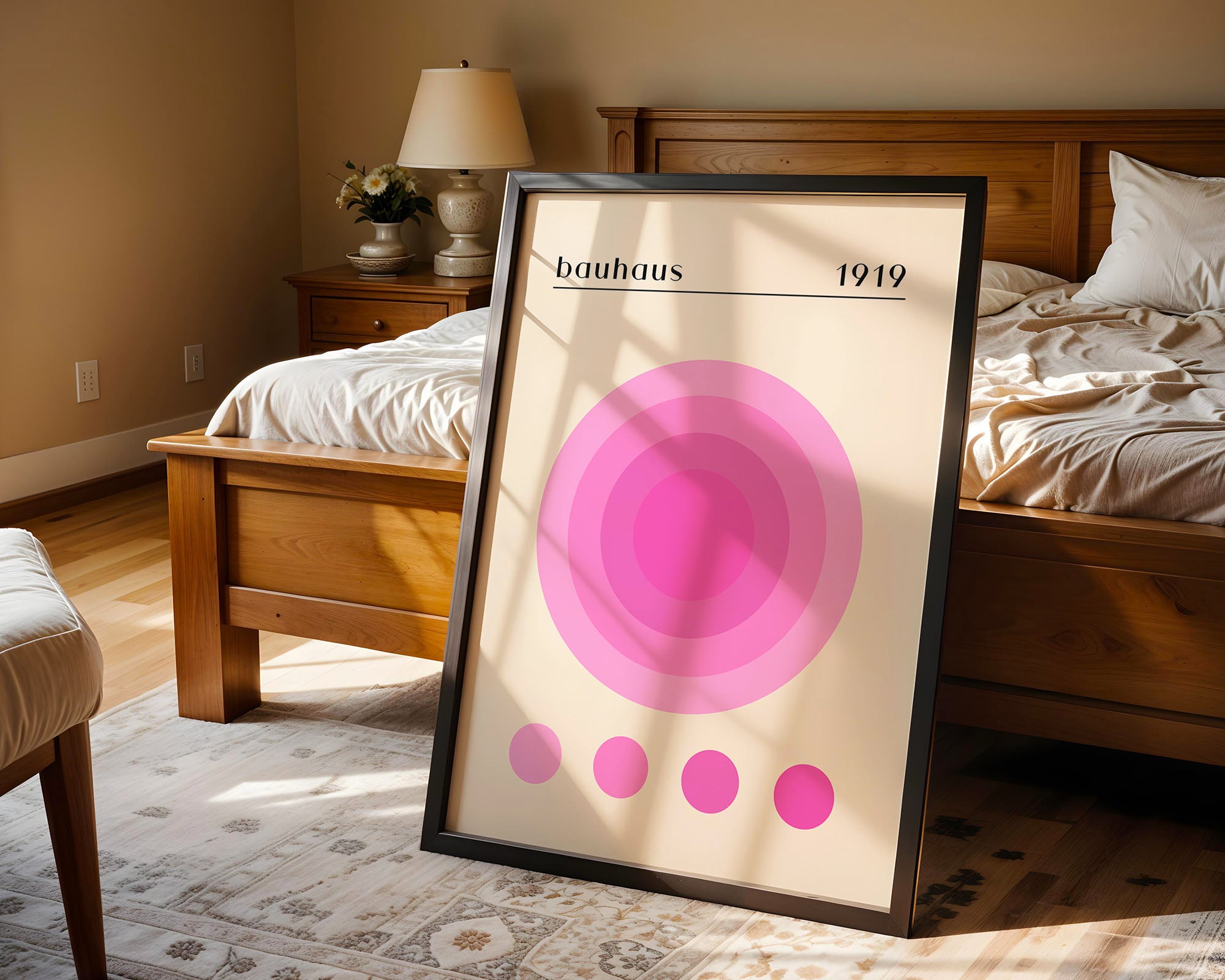 Bauhaus Pink Concentric Circles