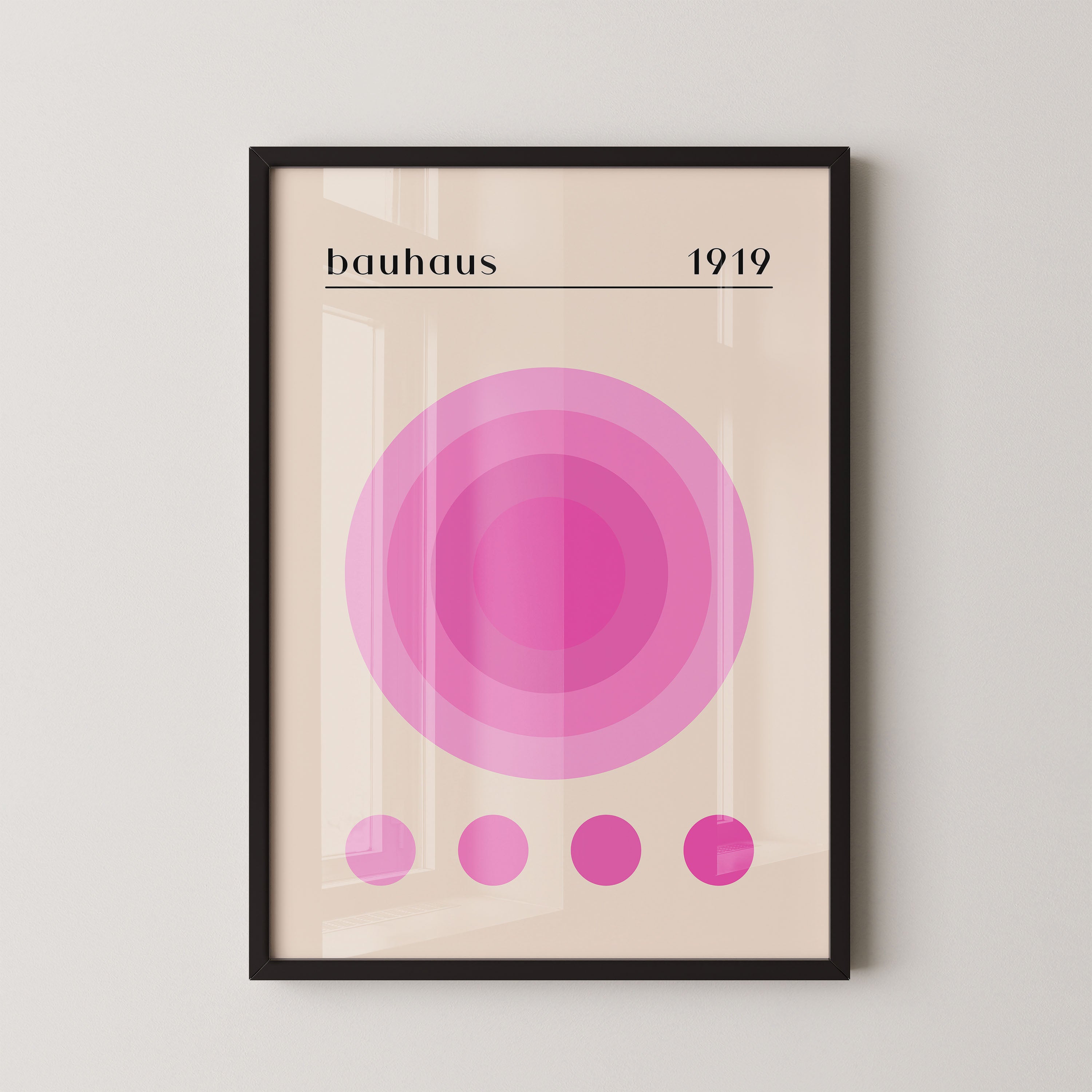 Bauhaus Pink Concentric Circles