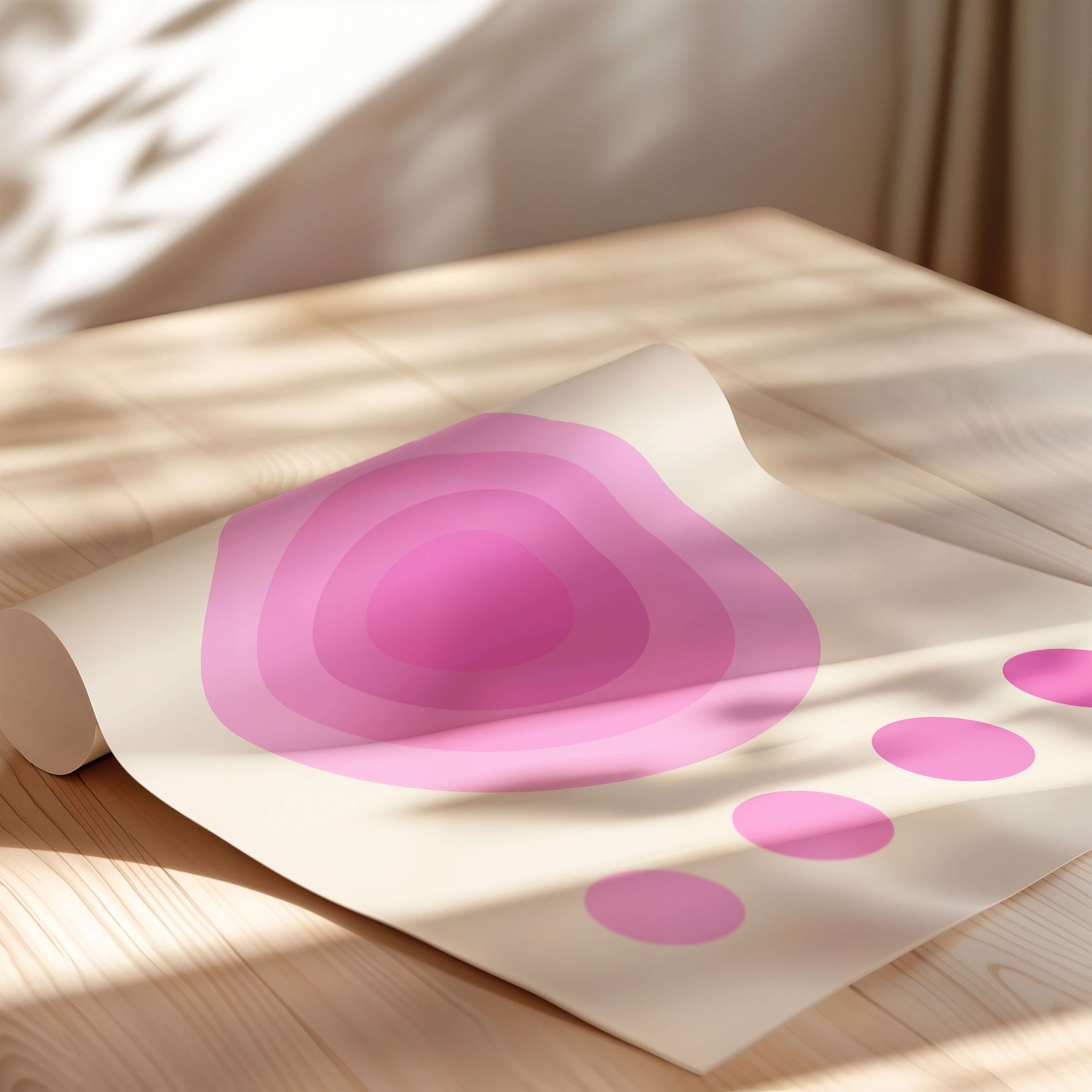 Bauhaus Pink Concentric Circles