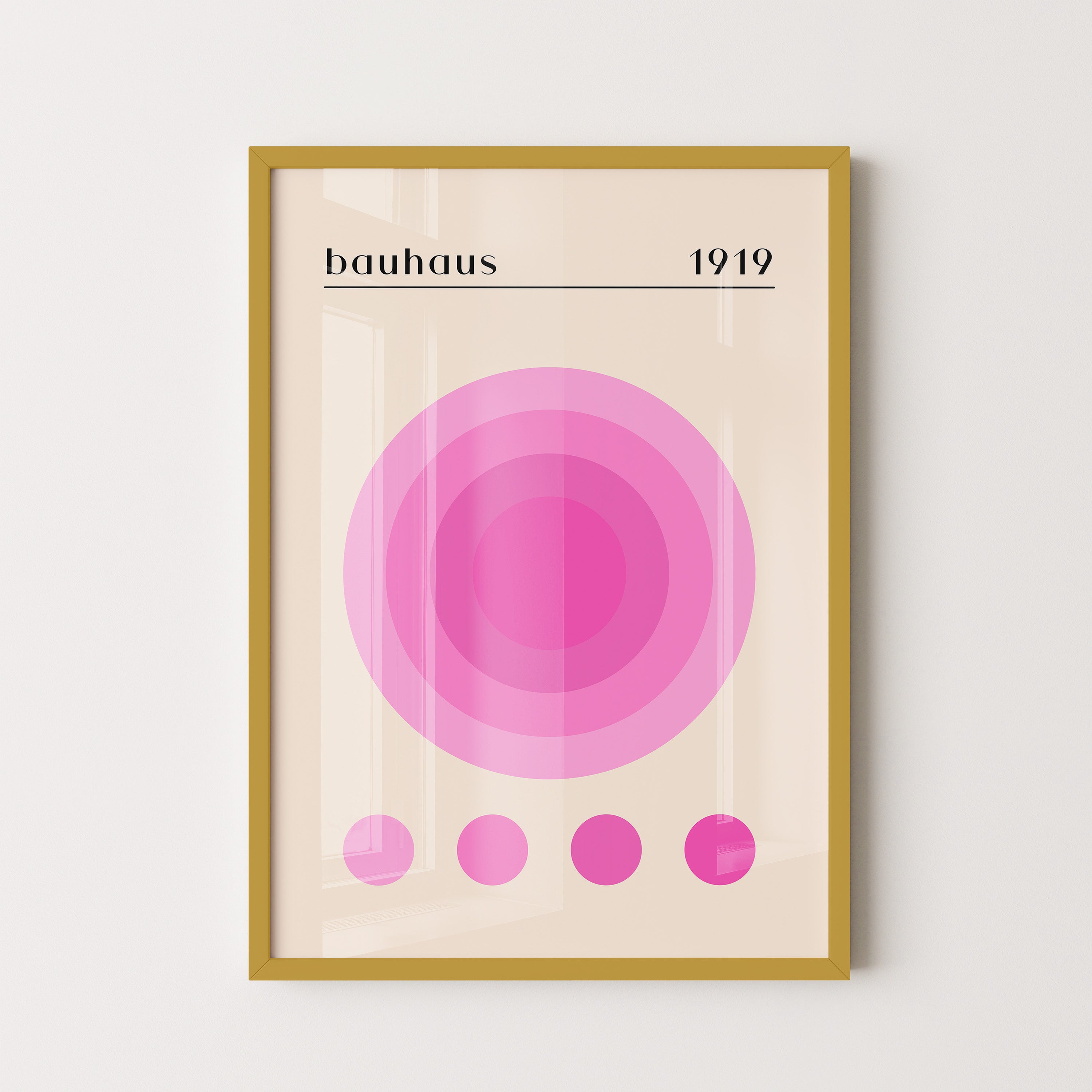 Bauhaus Pink Concentric Circles