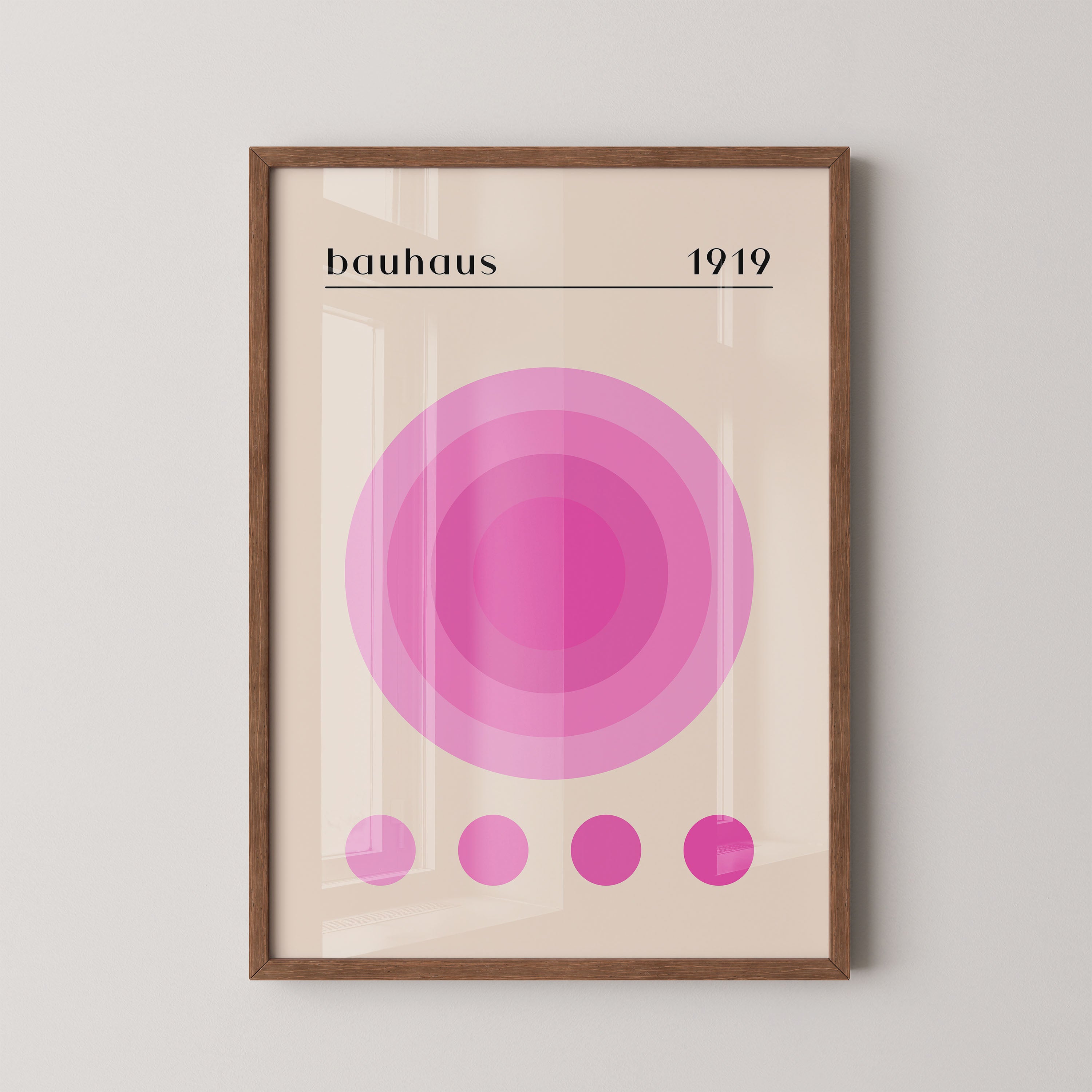 Bauhaus Pink Concentric Circles