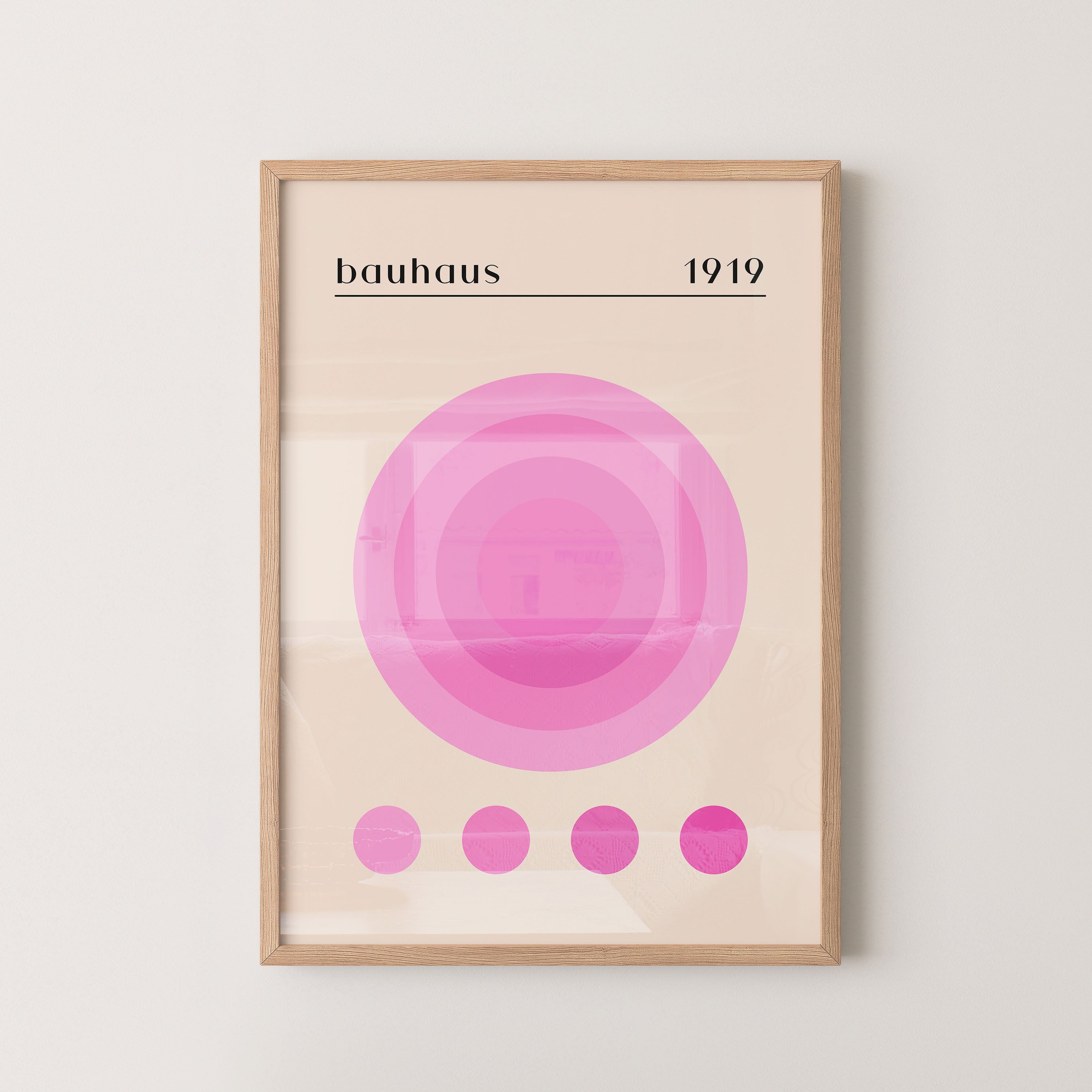 Bauhaus Pink Concentric Circles