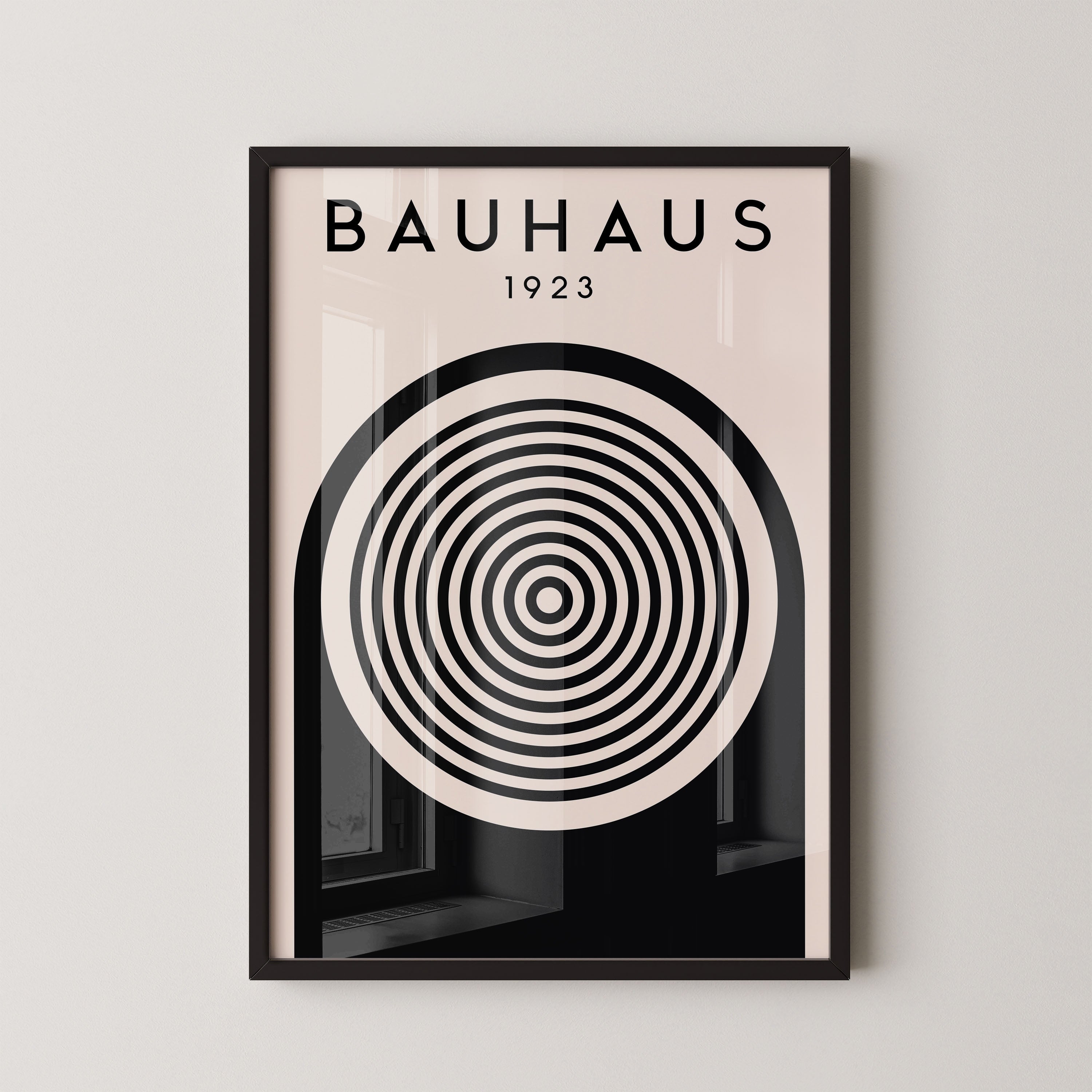 Bauhaus Black Concentric Circle