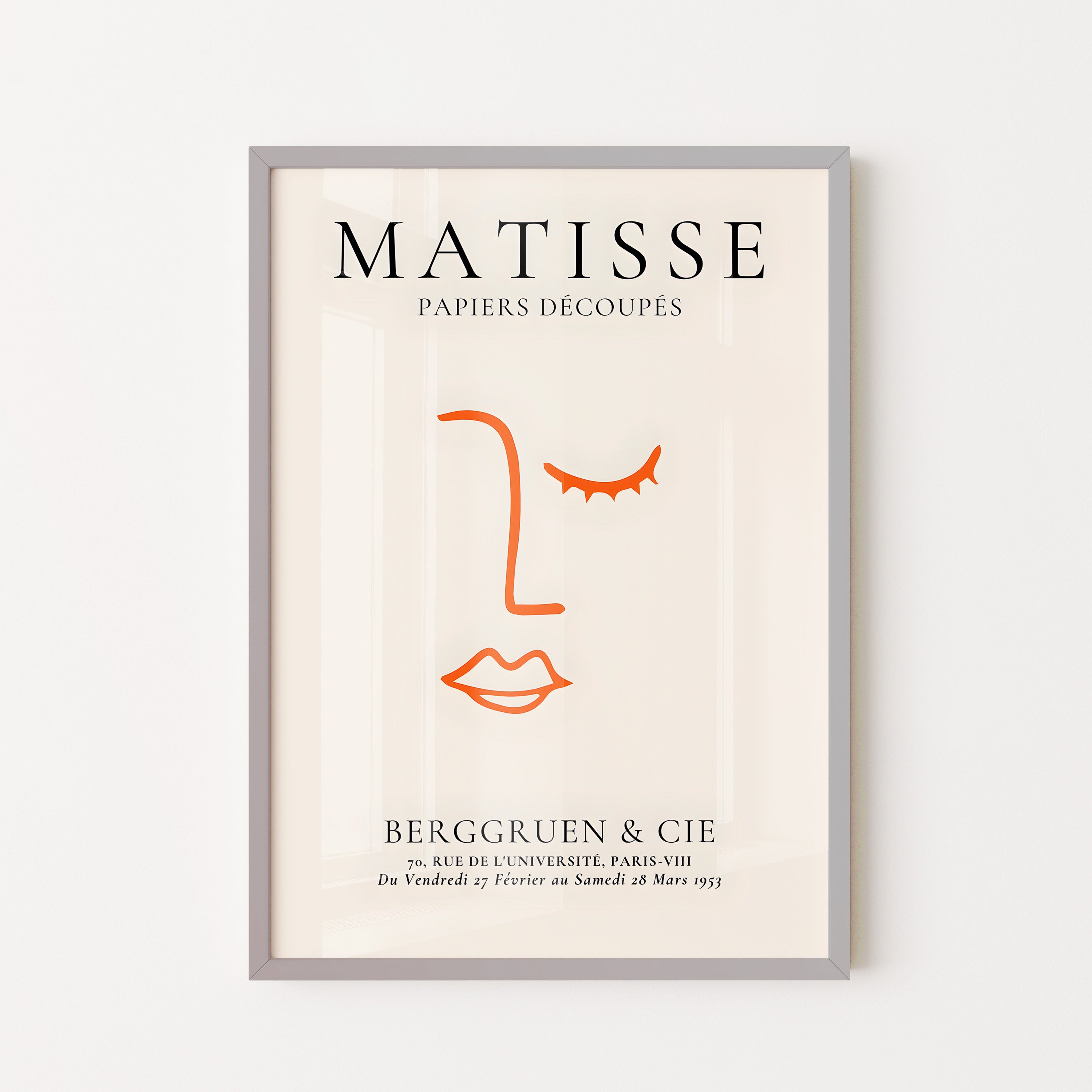Henri Matisse Minimal Line Portrait In Orange