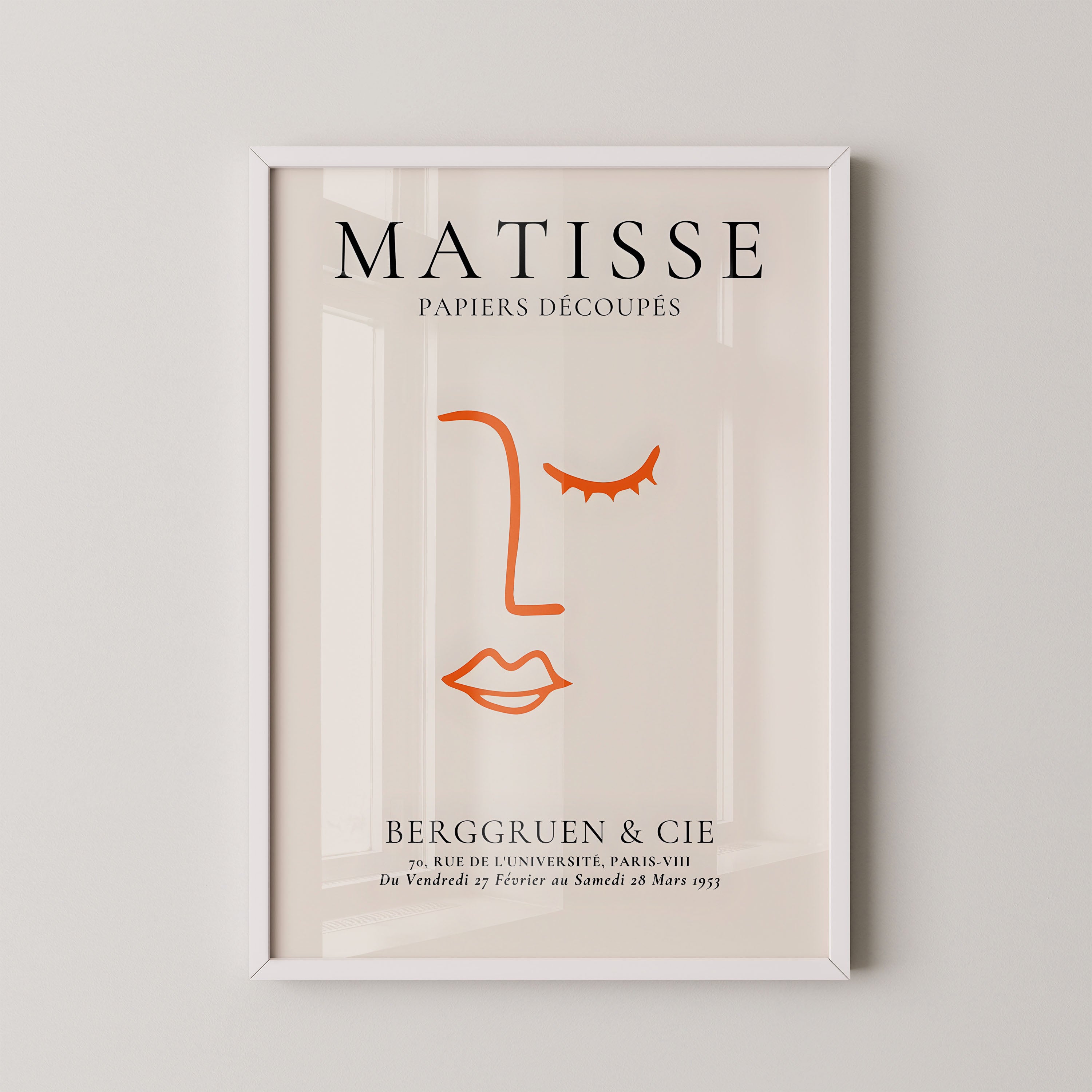 Henri Matisse Minimal Line Portrait In Orange