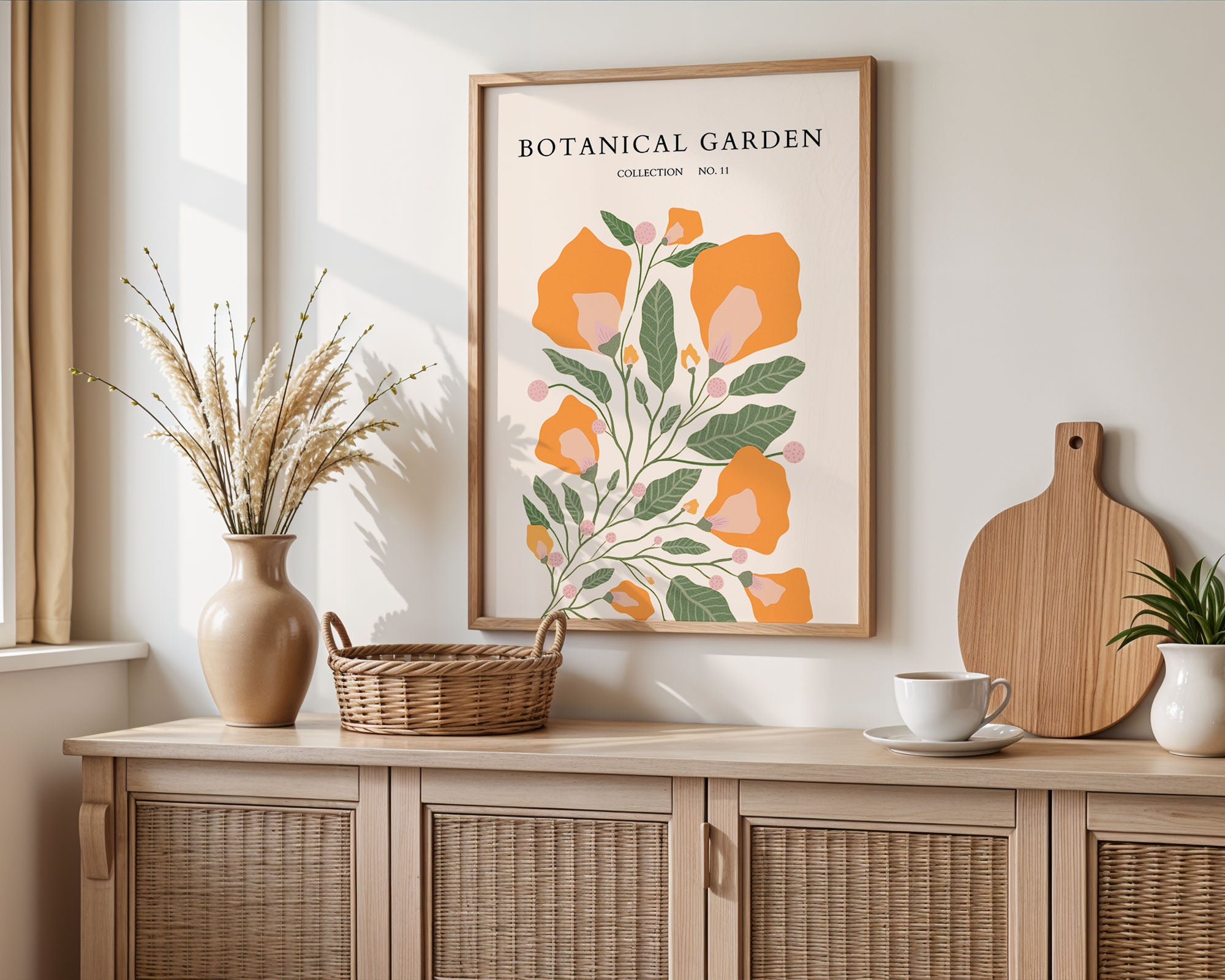Warm Orange Botanical Bloom