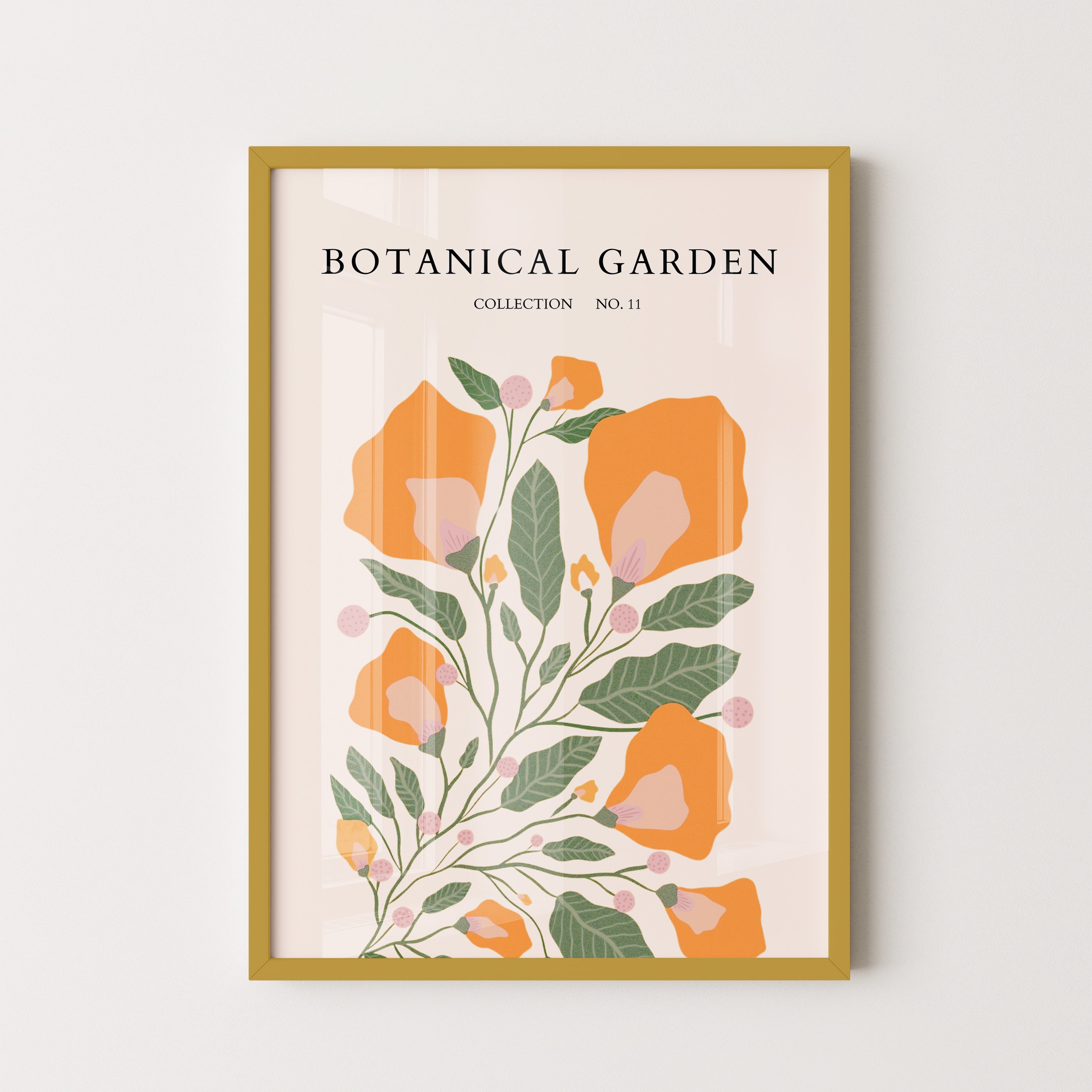 Warm Orange Botanical Bloom