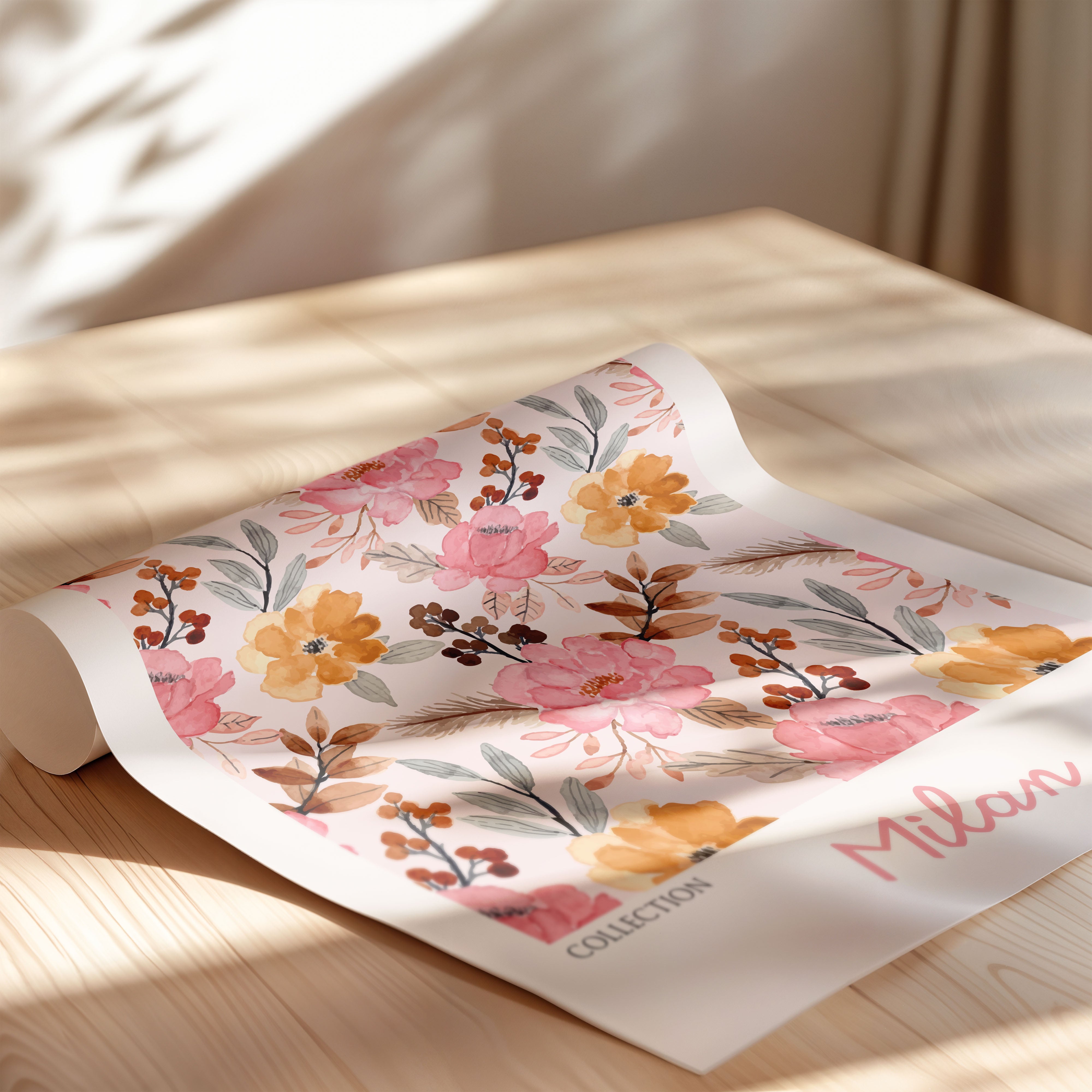 Elegant Blush Botanical Pattern