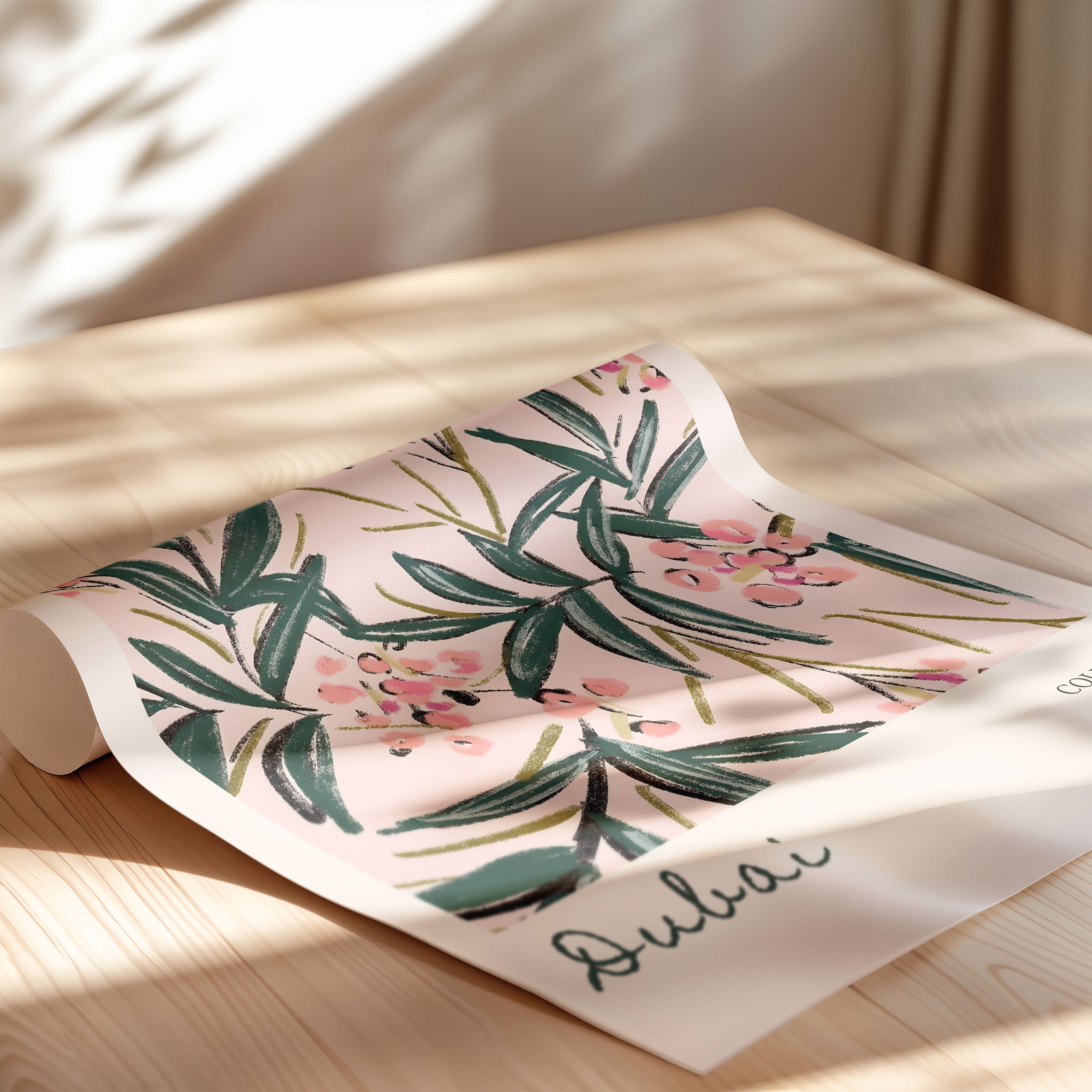 Dubai Botanical Blush Pattern