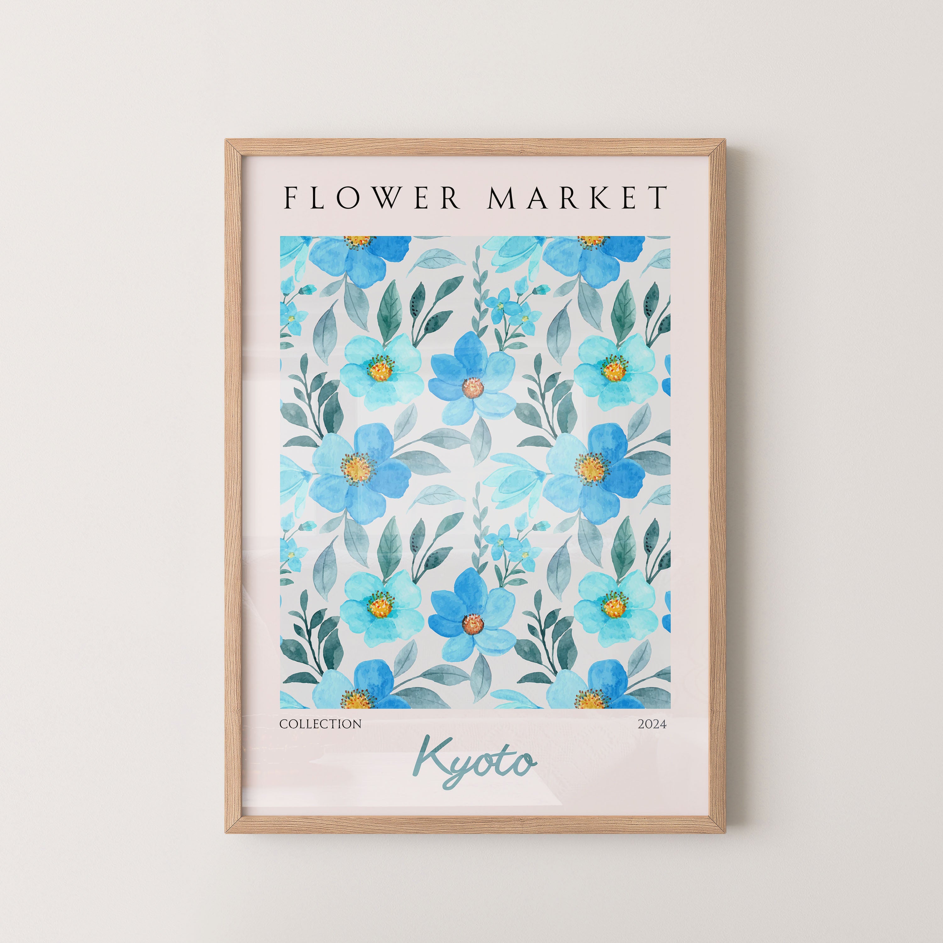 Kyoto Fresh Blue Floral Pattern