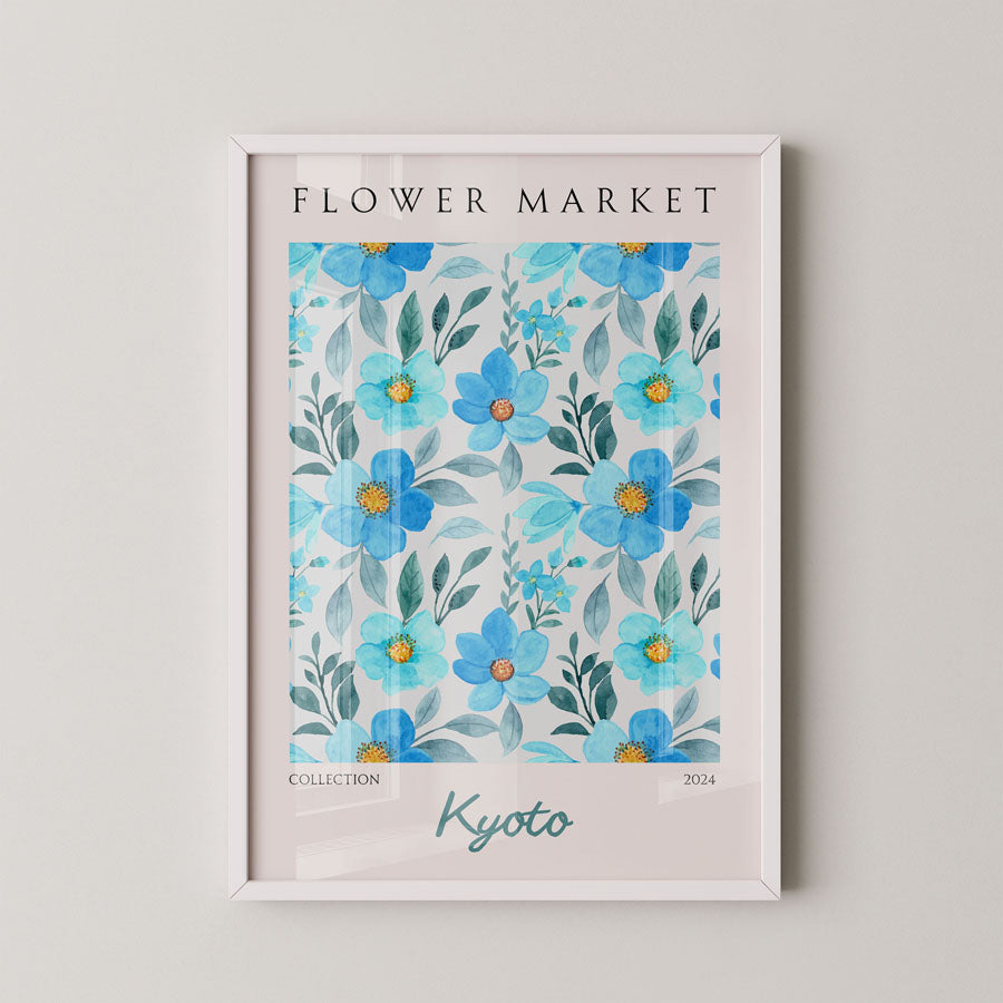 Kyoto Fresh Blue Floral Pattern