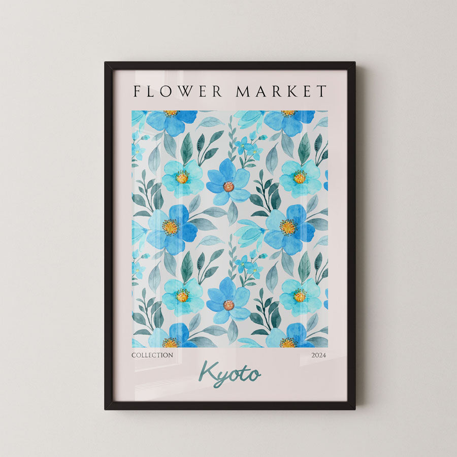 Kyoto Fresh Blue Floral Pattern