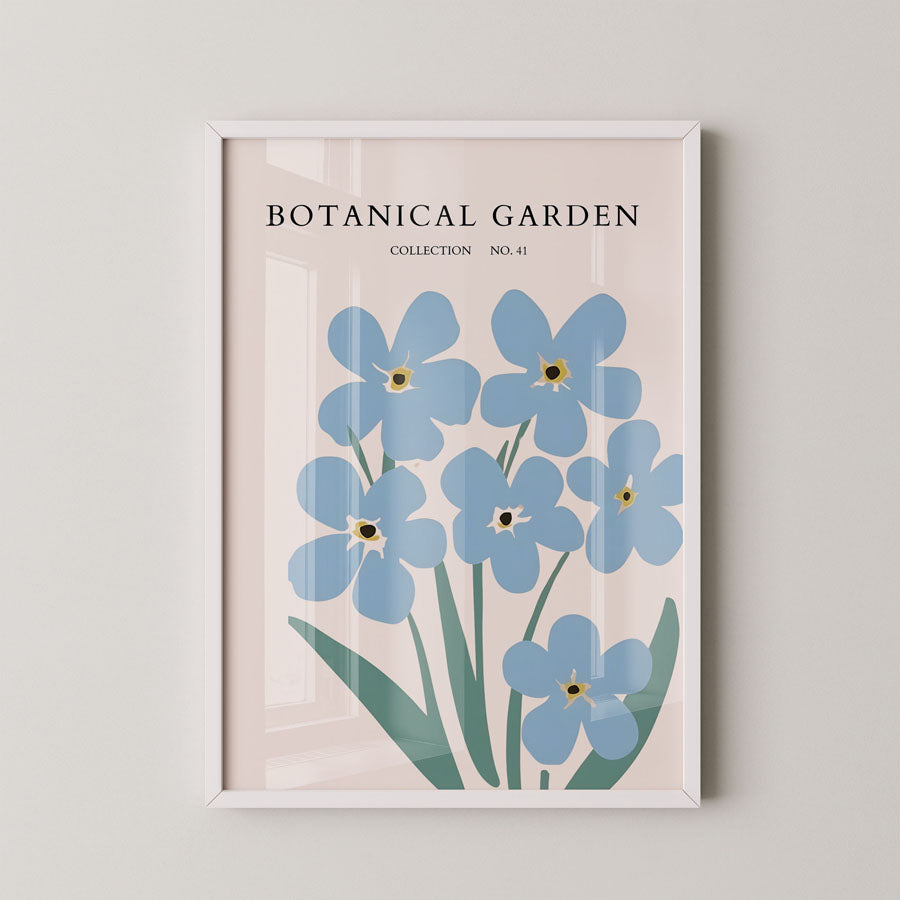 Botanical Garden Blue Blossom Minimal