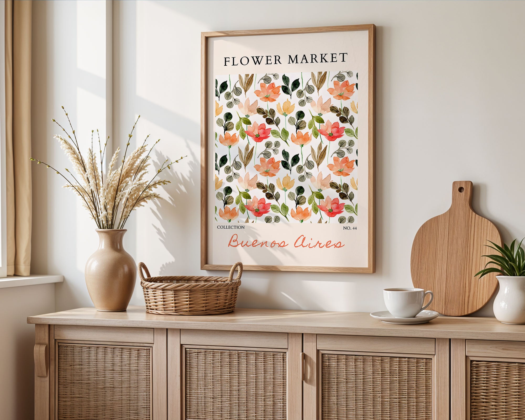 BueNo Borders Aires Soft Floral Natural Pattern