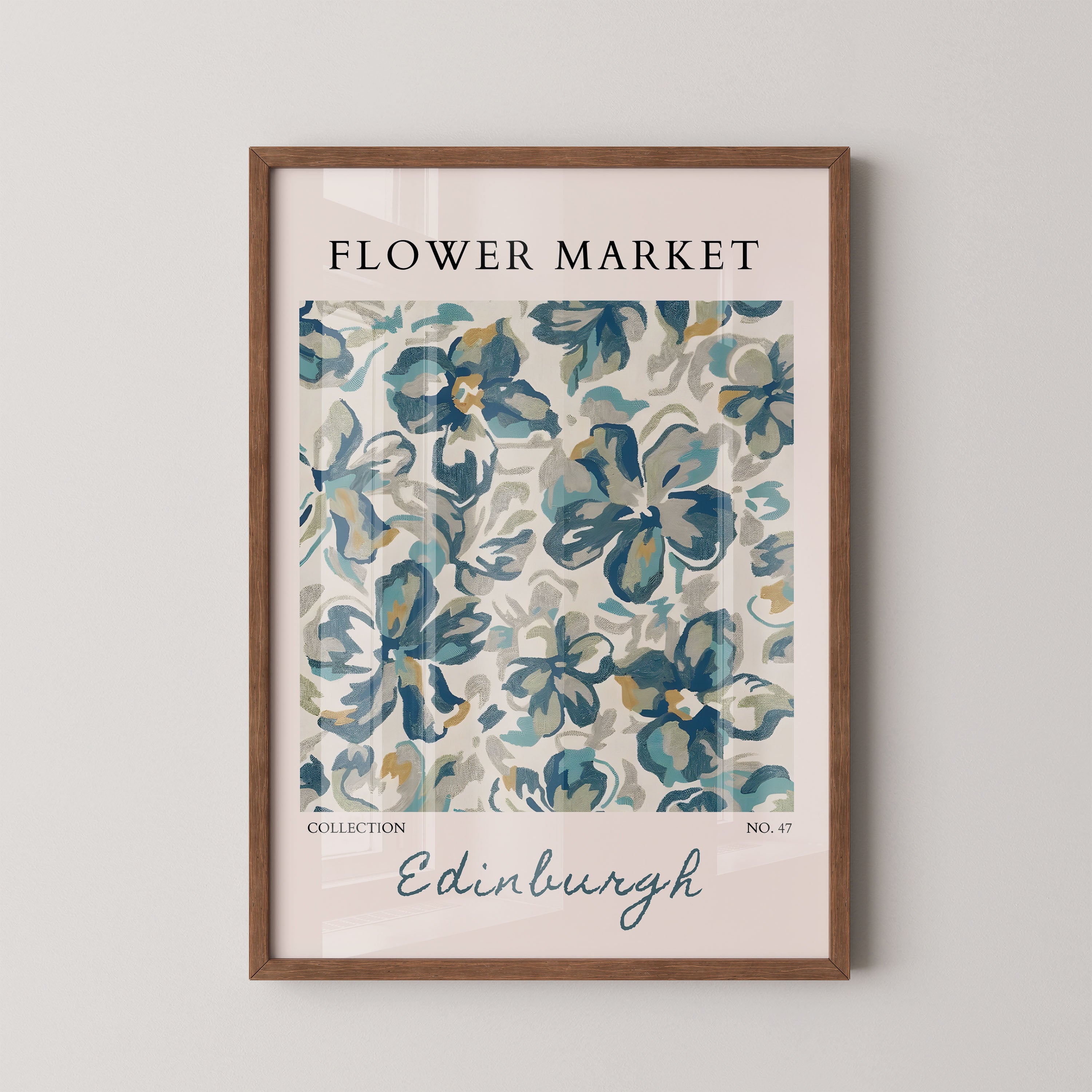Edinburgh Blue Floral Texture