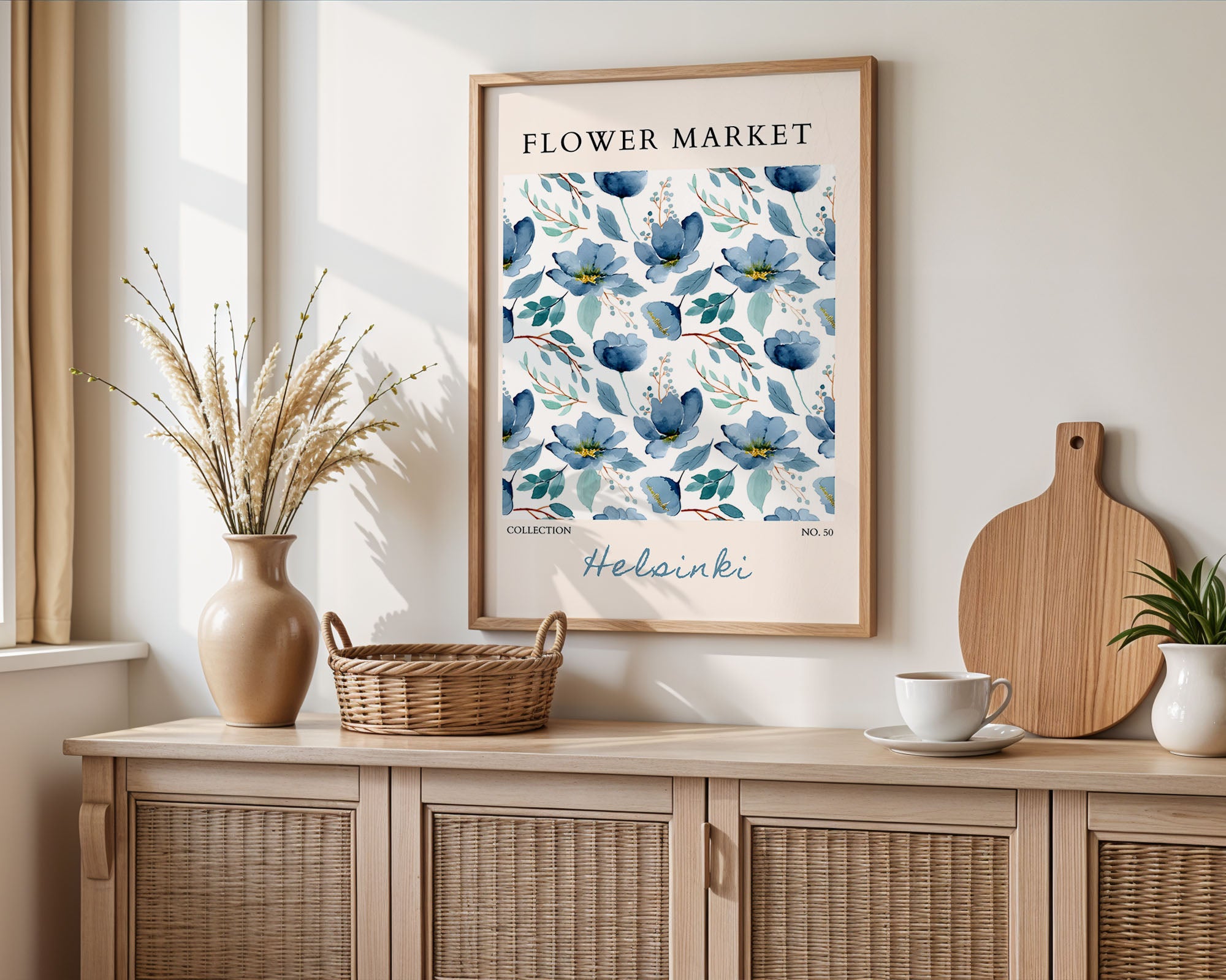 Helsinki Blue Floral Calm Pattern