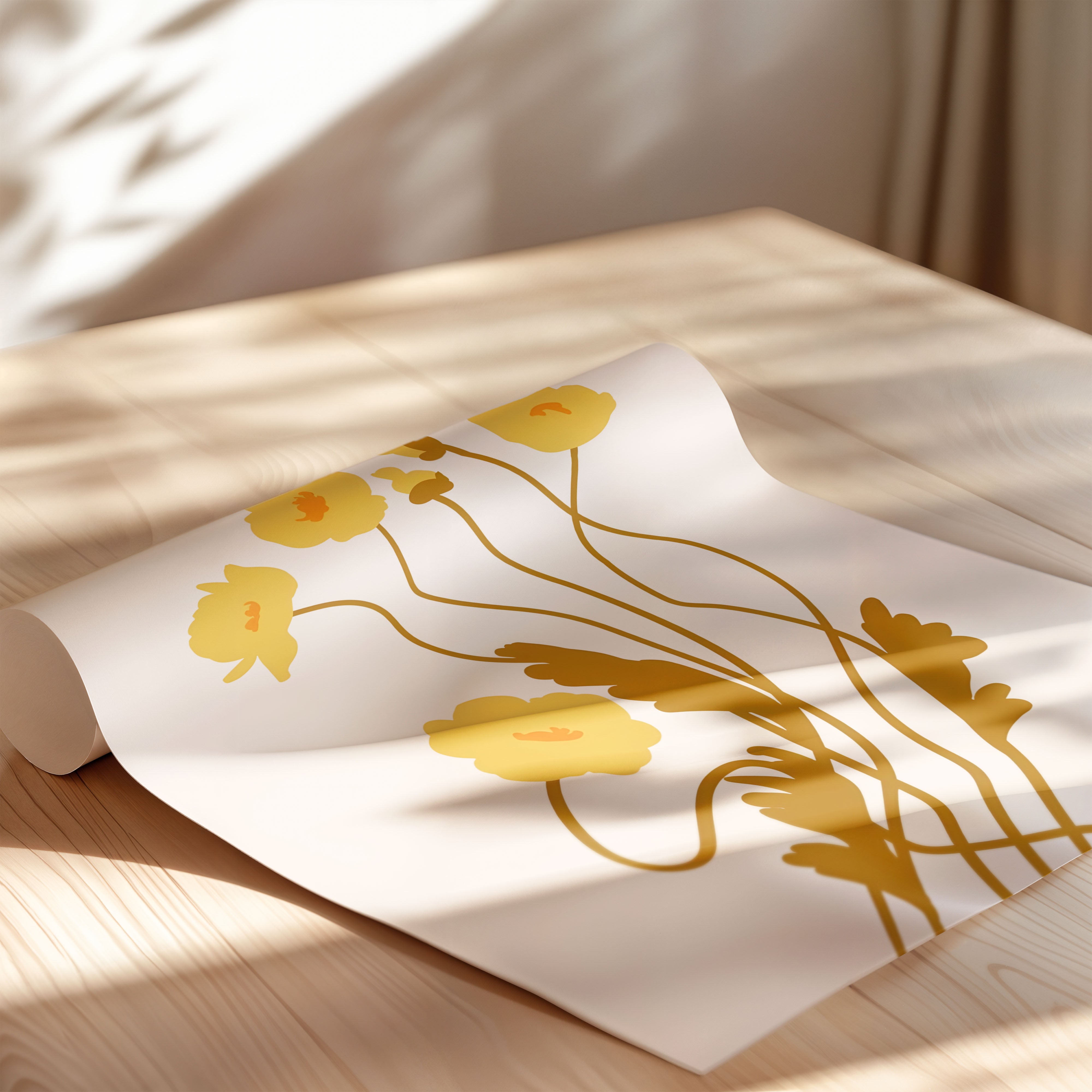 Golden Botanical Bloom