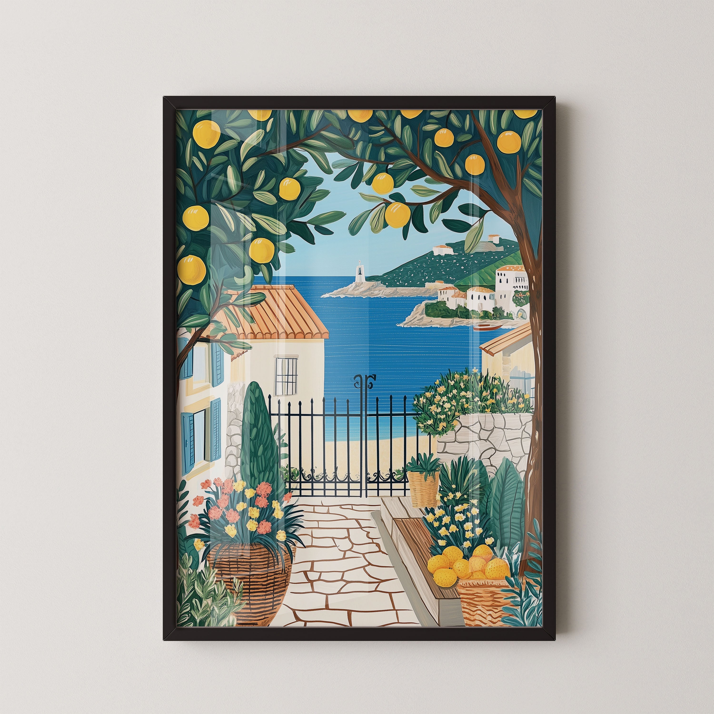 Mediterranean Lemon Garden By The Sea