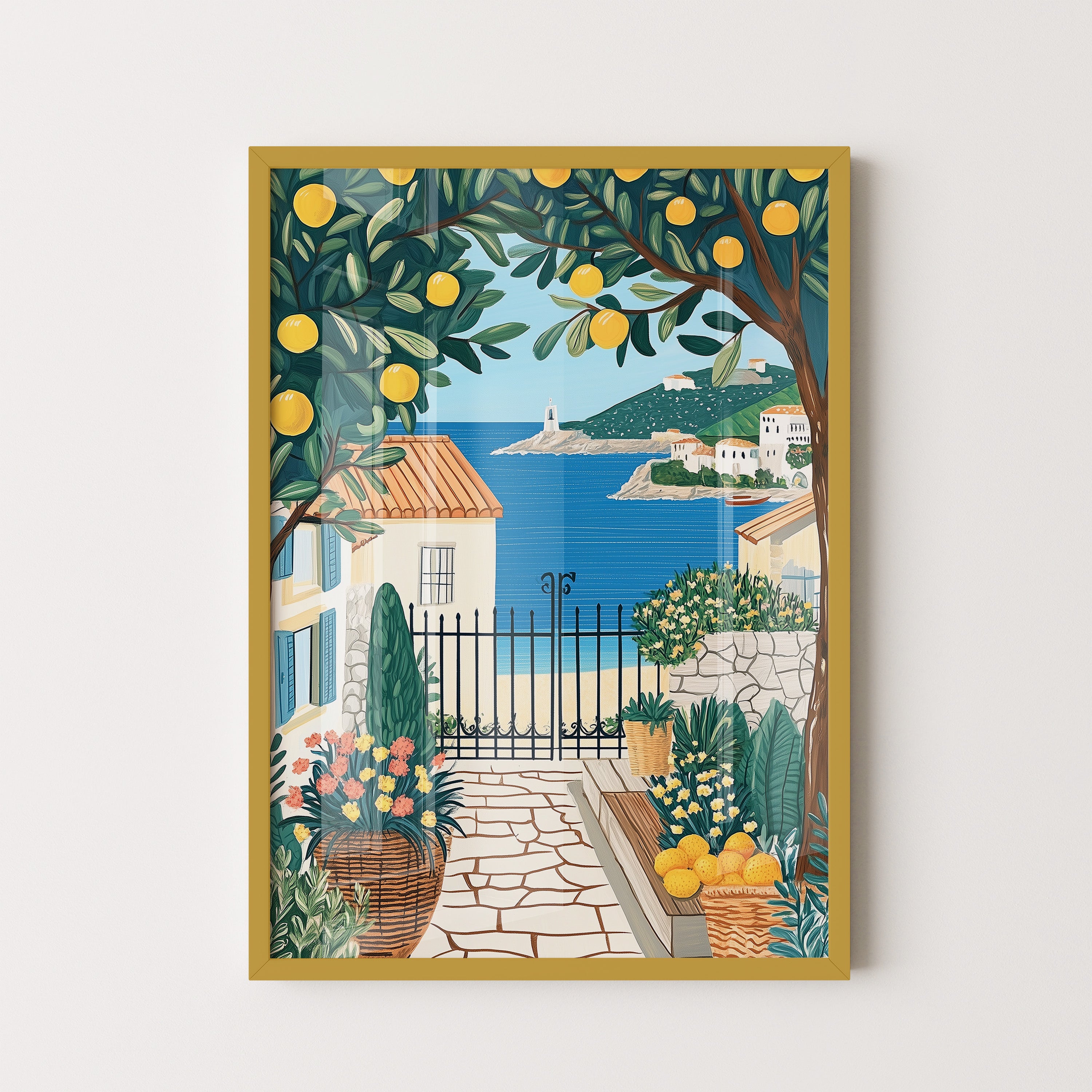 Mediterranean Lemon Garden By The Sea