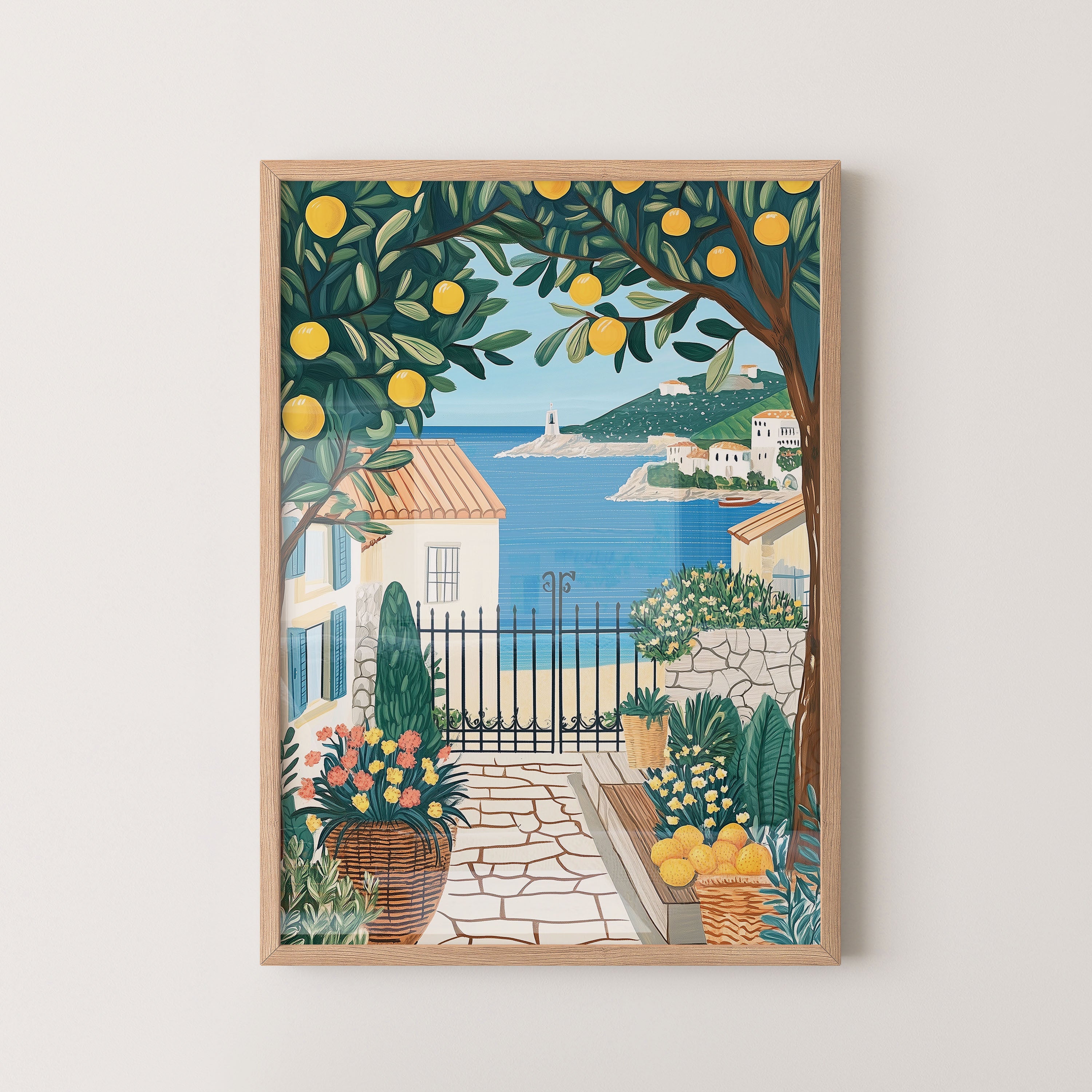 Mediterranean Lemon Garden By The Sea