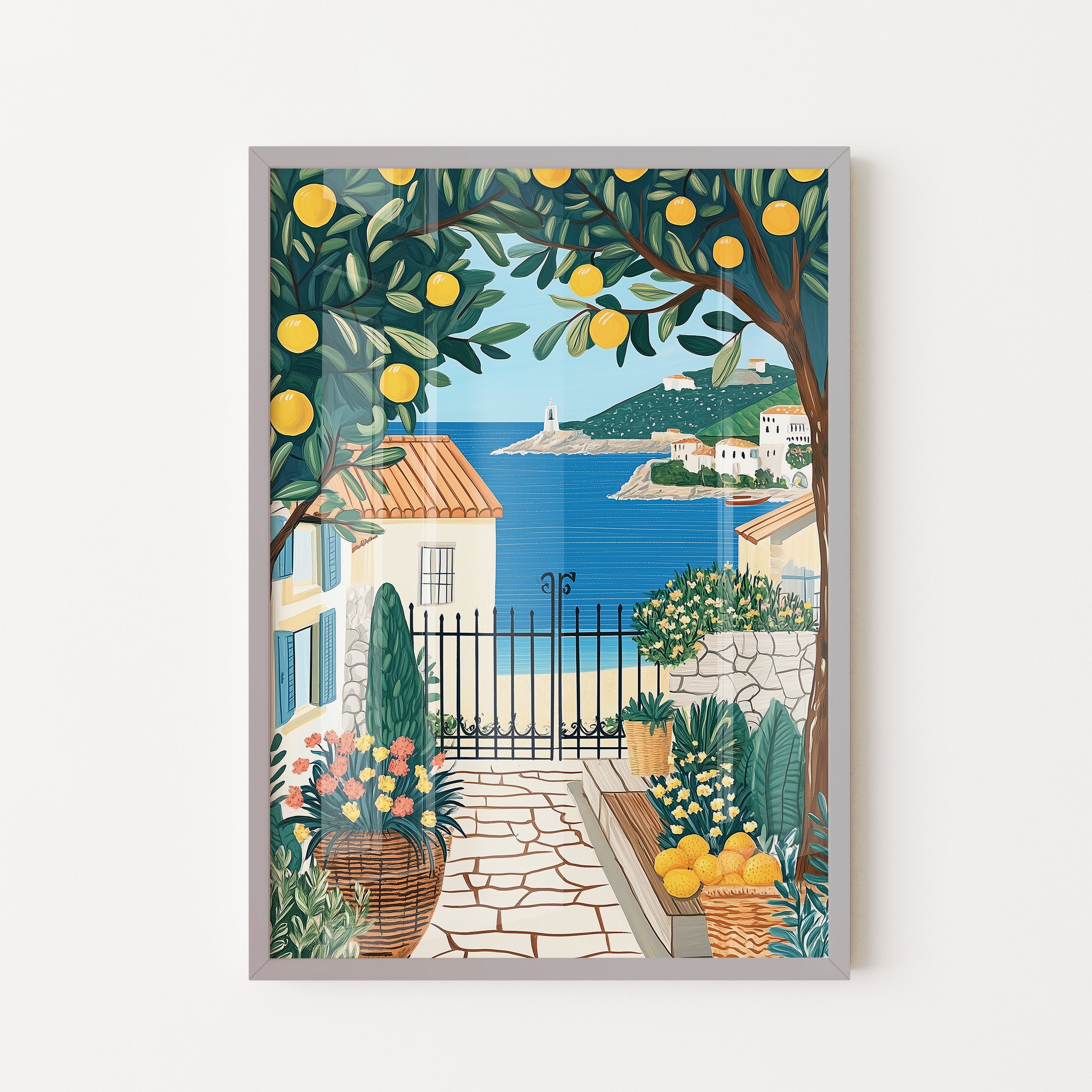 Mediterranean Lemon Garden By The Sea