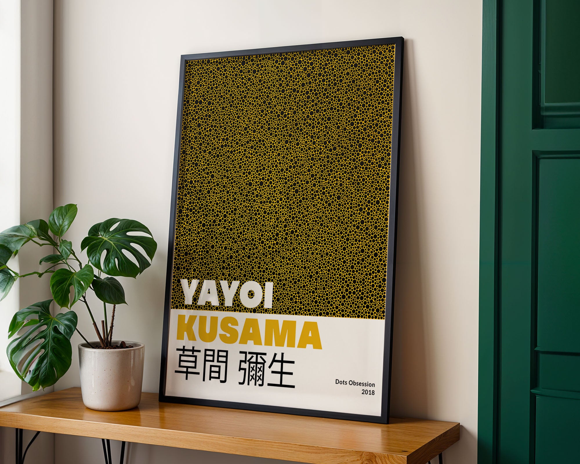Japanese Art Print – Gold Dot Abstract Exhibition Poster