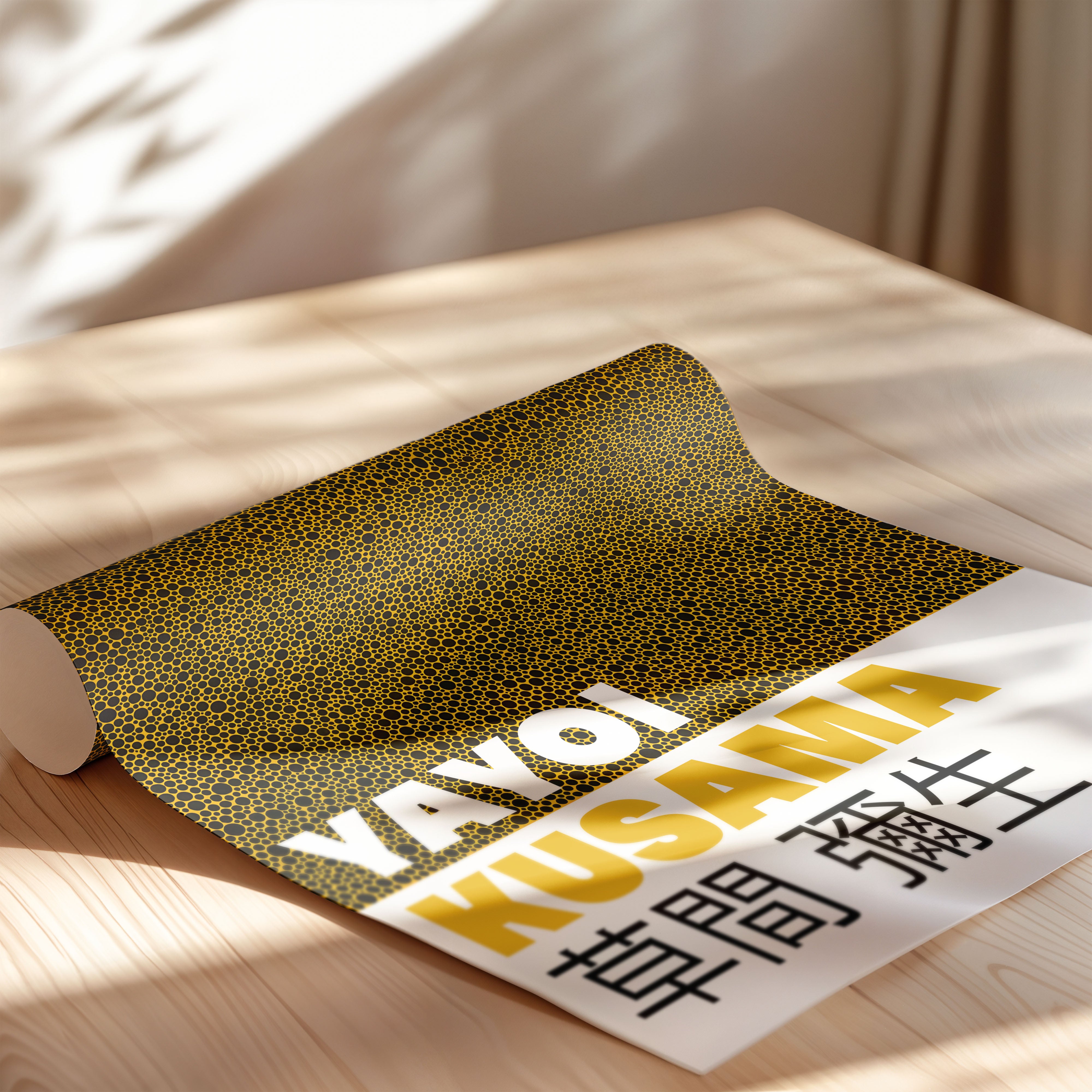 Japanese Art Print – Gold Dot Abstract Exhibition Poster