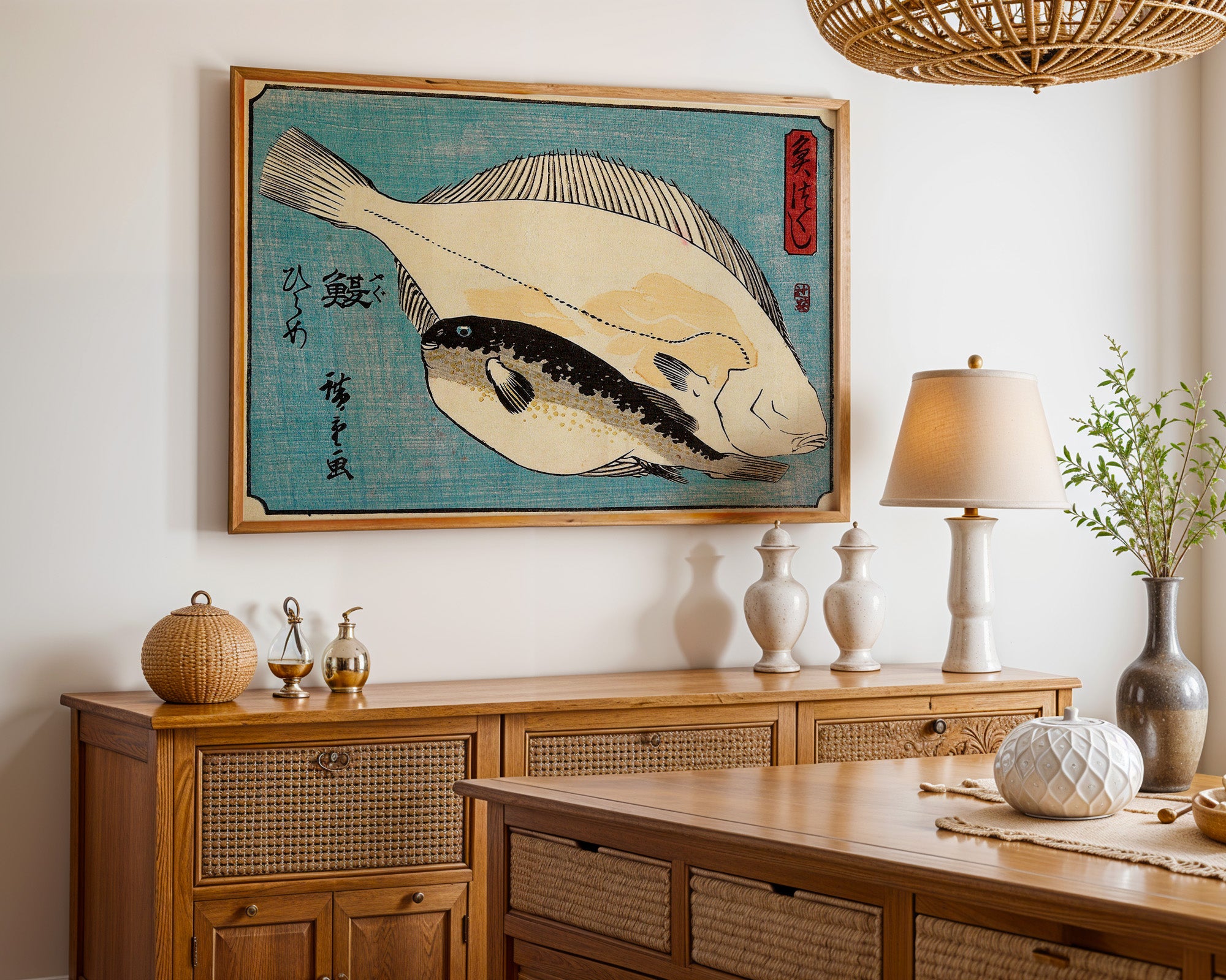 Japanese Vintage Art Print – Puffer Fish Study