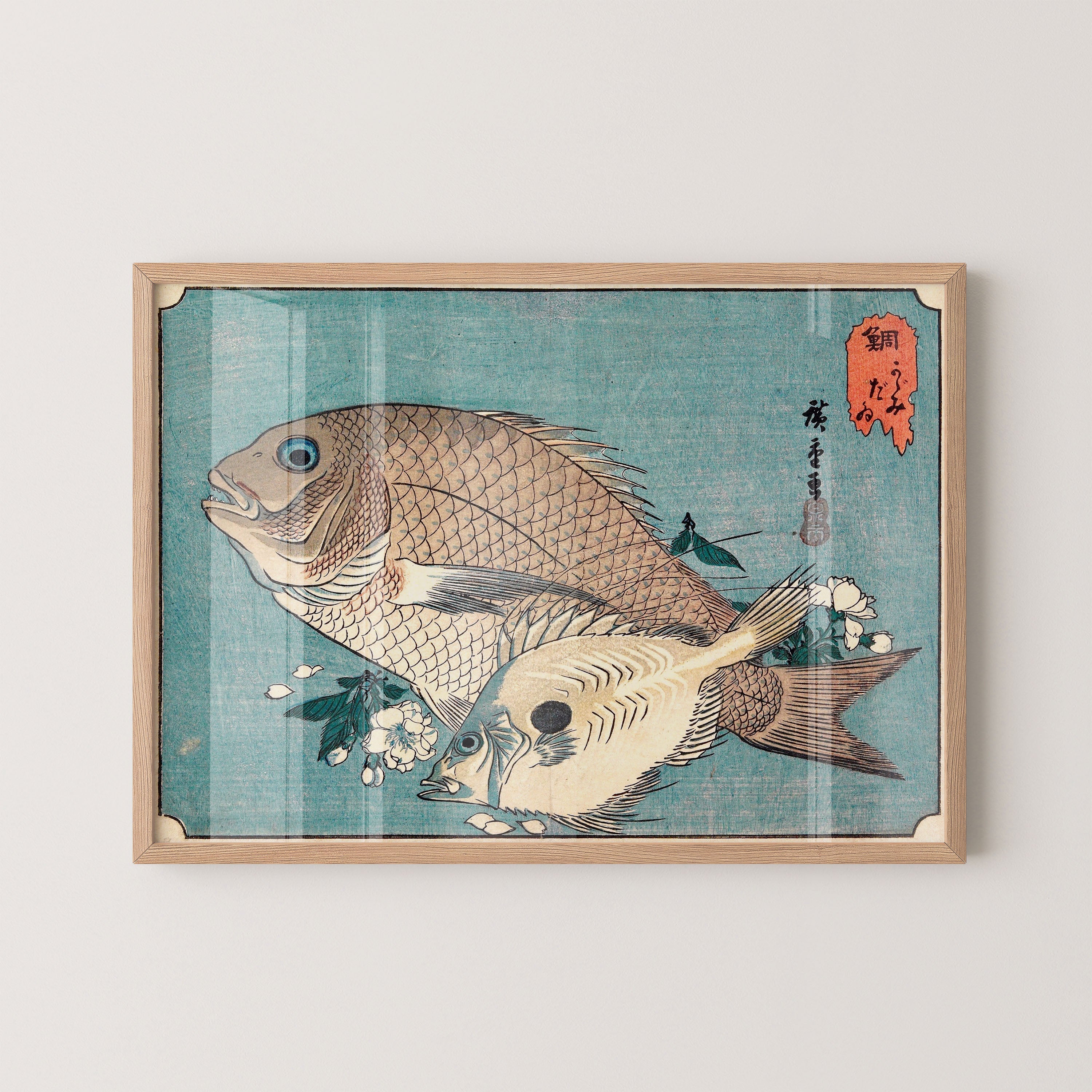 Japanese Vintage Art Print – Two Fish Study