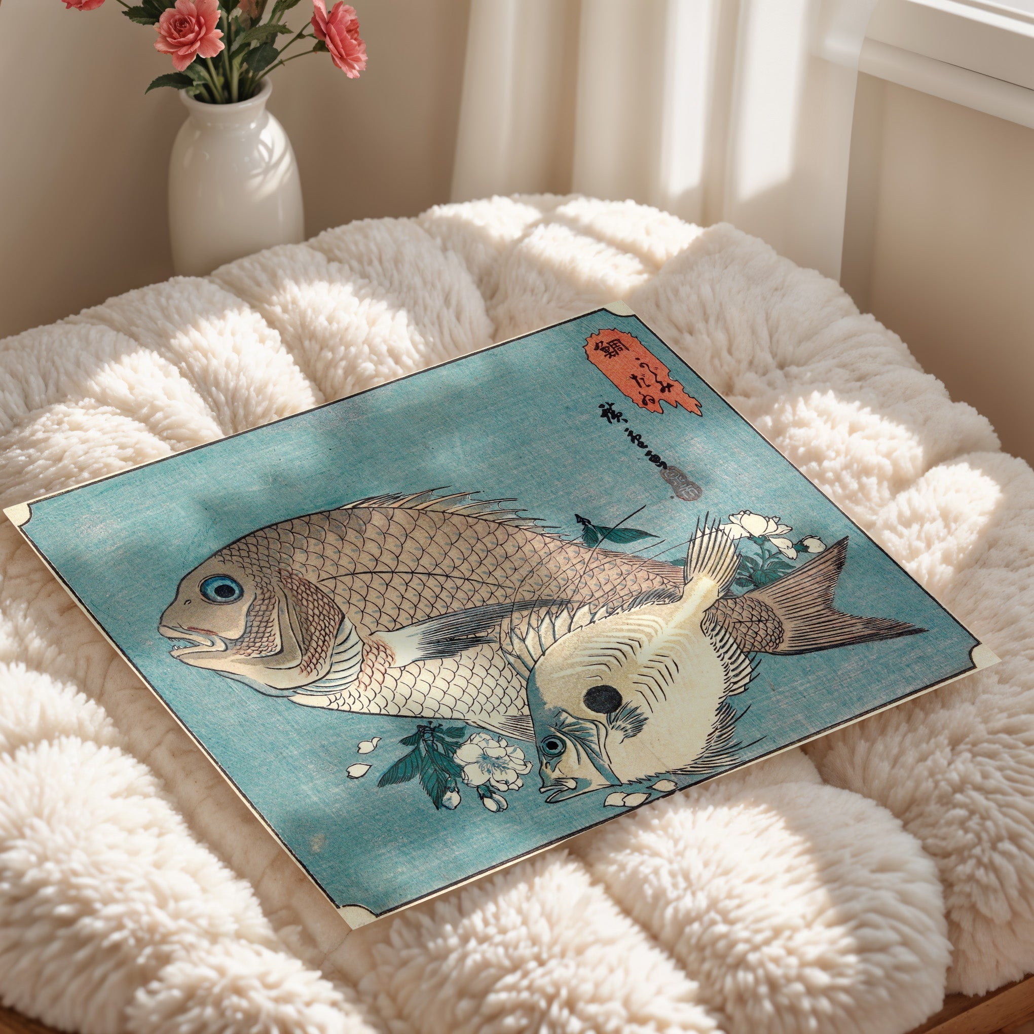 Japanese Vintage Art Print – Two Fish Study