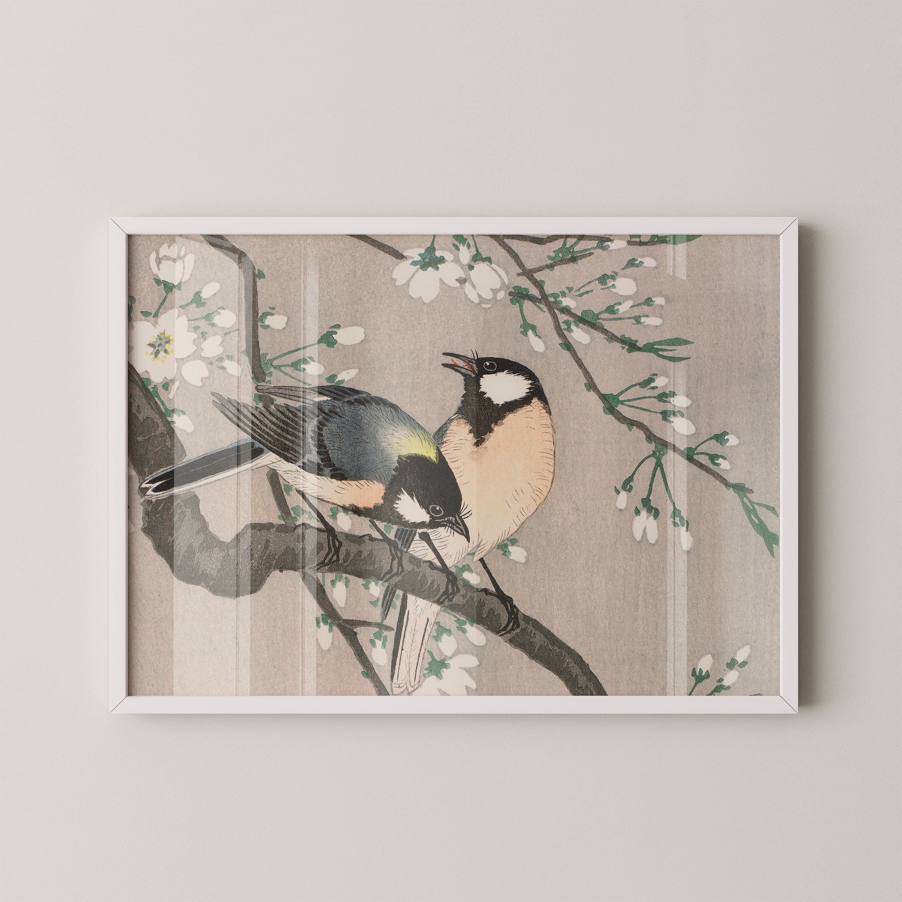 Japanese Ukiyo-E Style Art Print – Birds And Blossom Branch