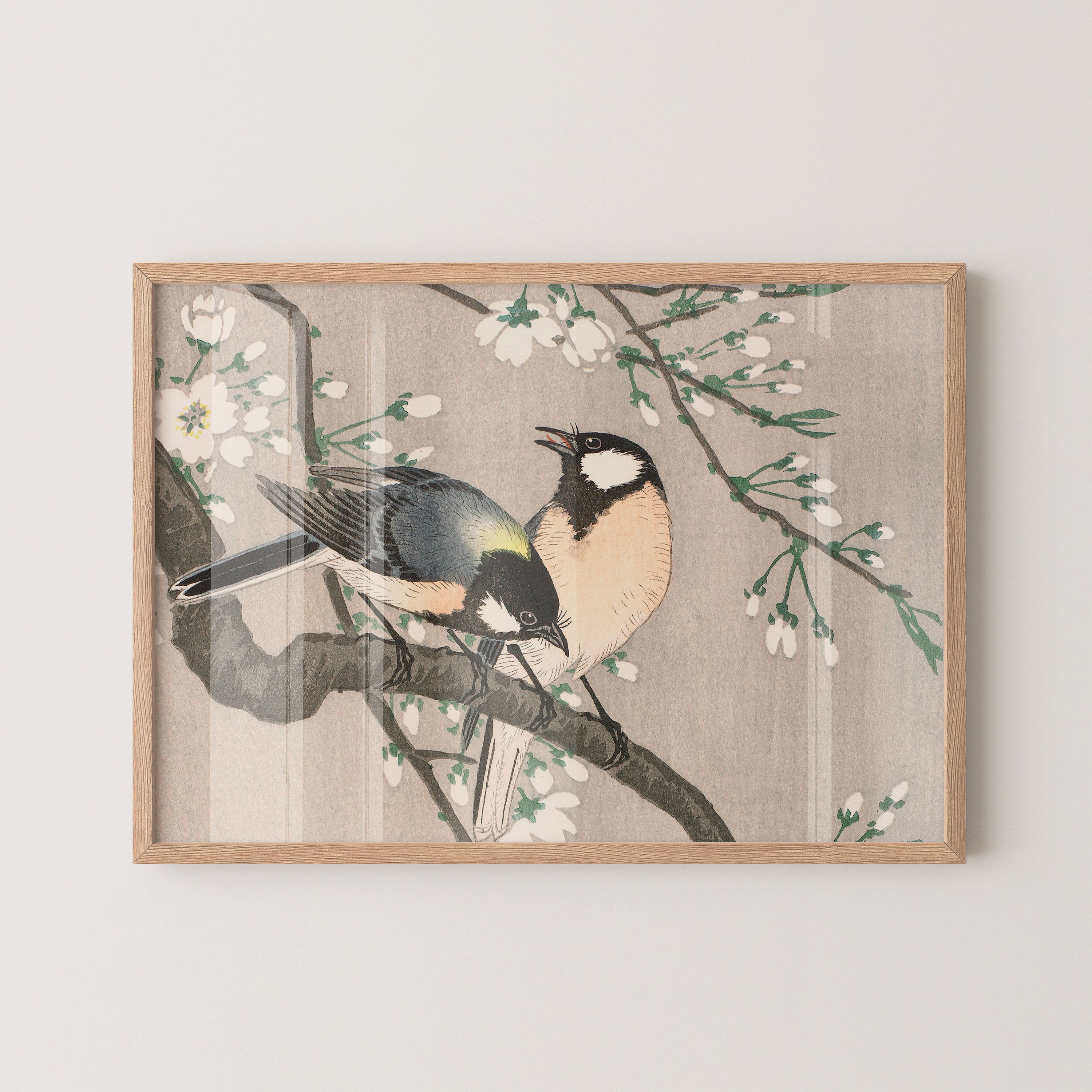 Japanese Ukiyo-E Style Art Print – Birds And Blossom Branch