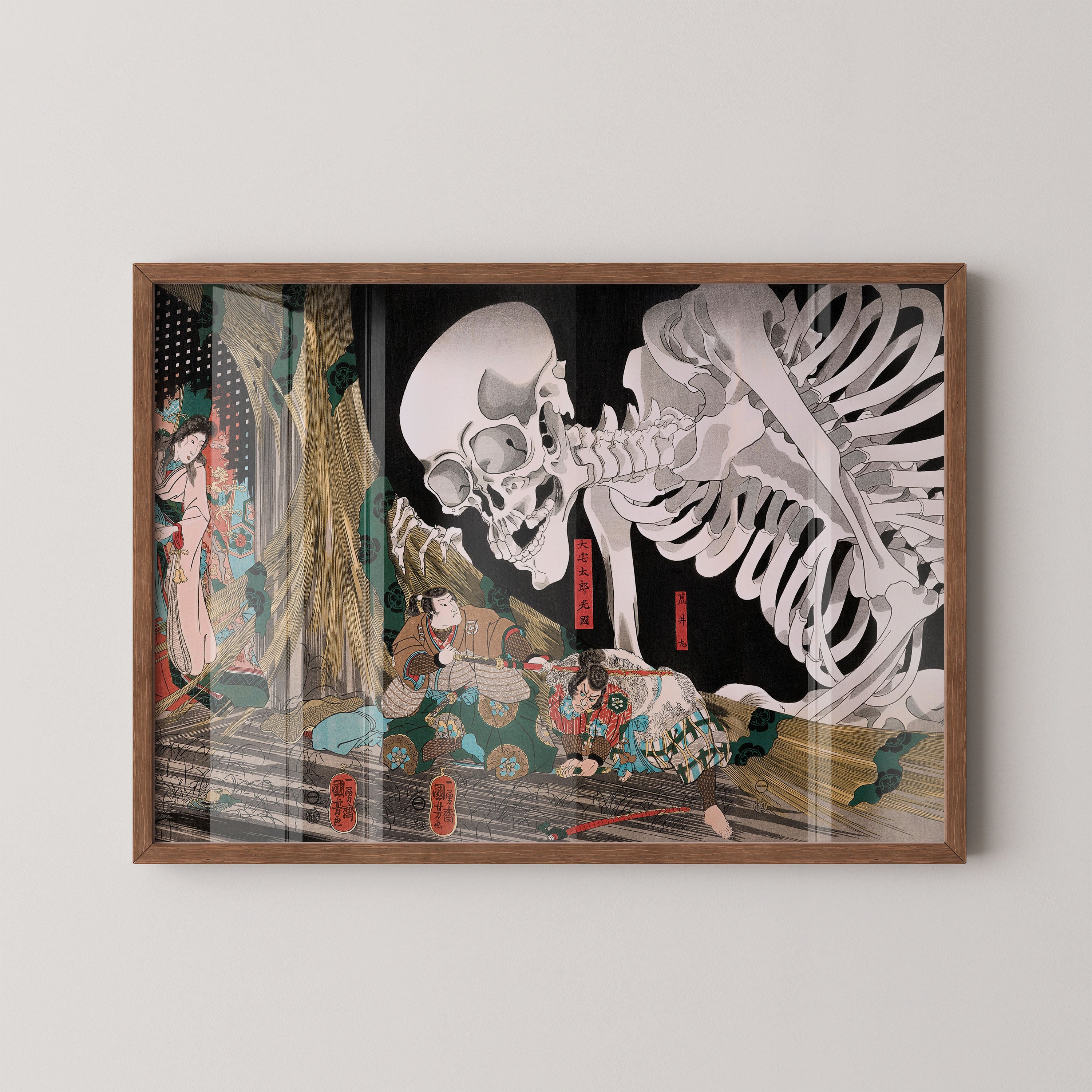 Japanese Ukiyo-E Style Art Print – Ghost Skeleton Scene