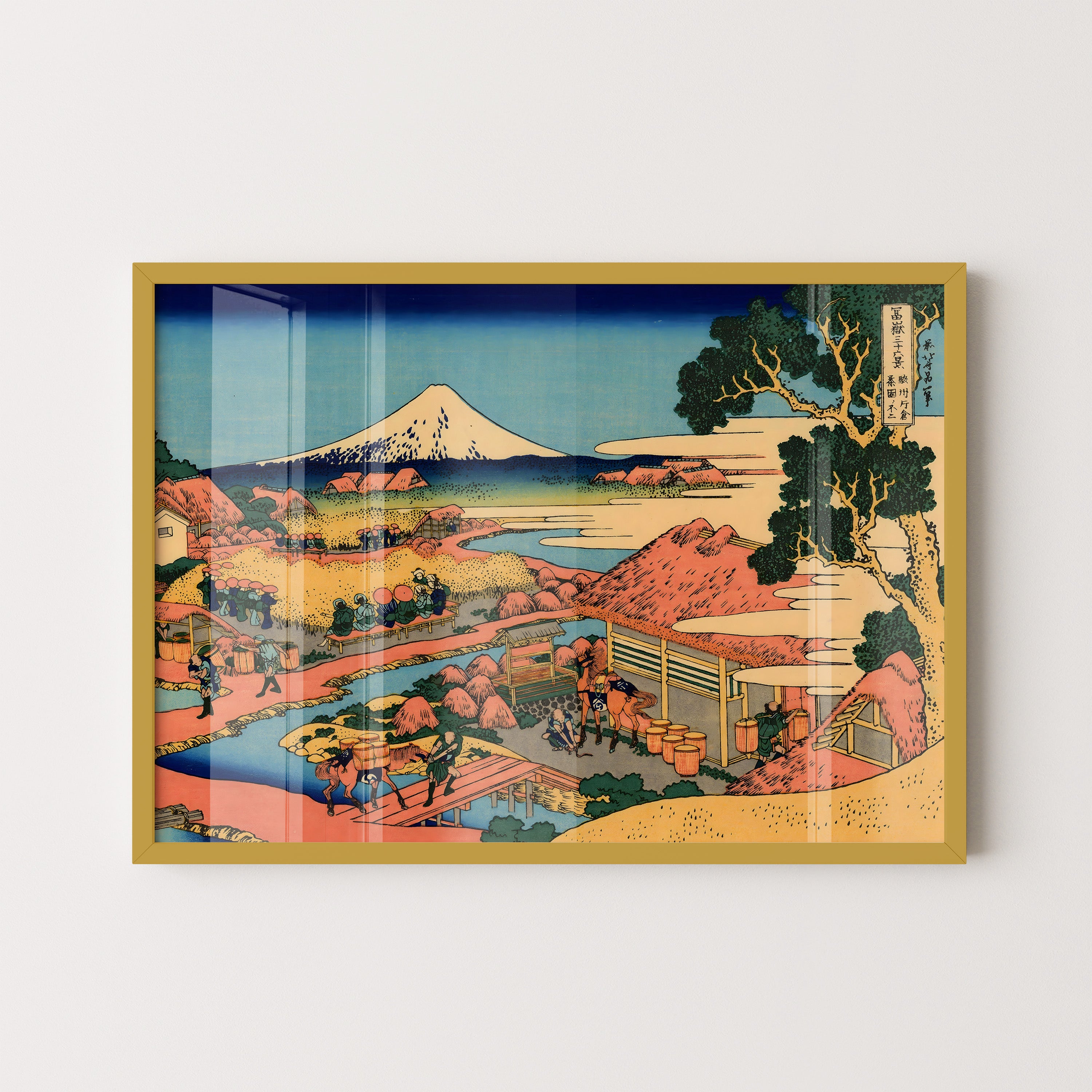 Japanese Ukiyo-E Style Art Print – Fuji Village Landscape
