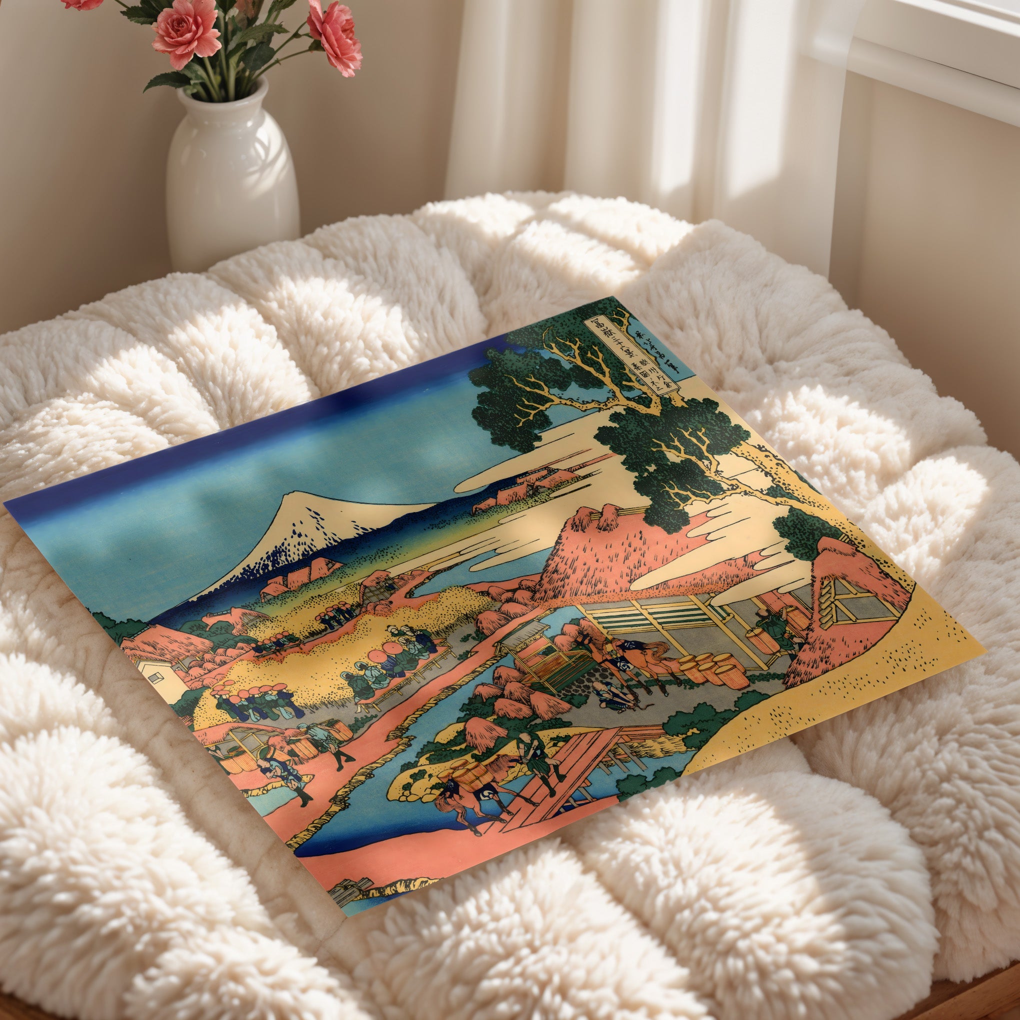 Japanese Ukiyo-E Style Art Print – Fuji Village Landscape