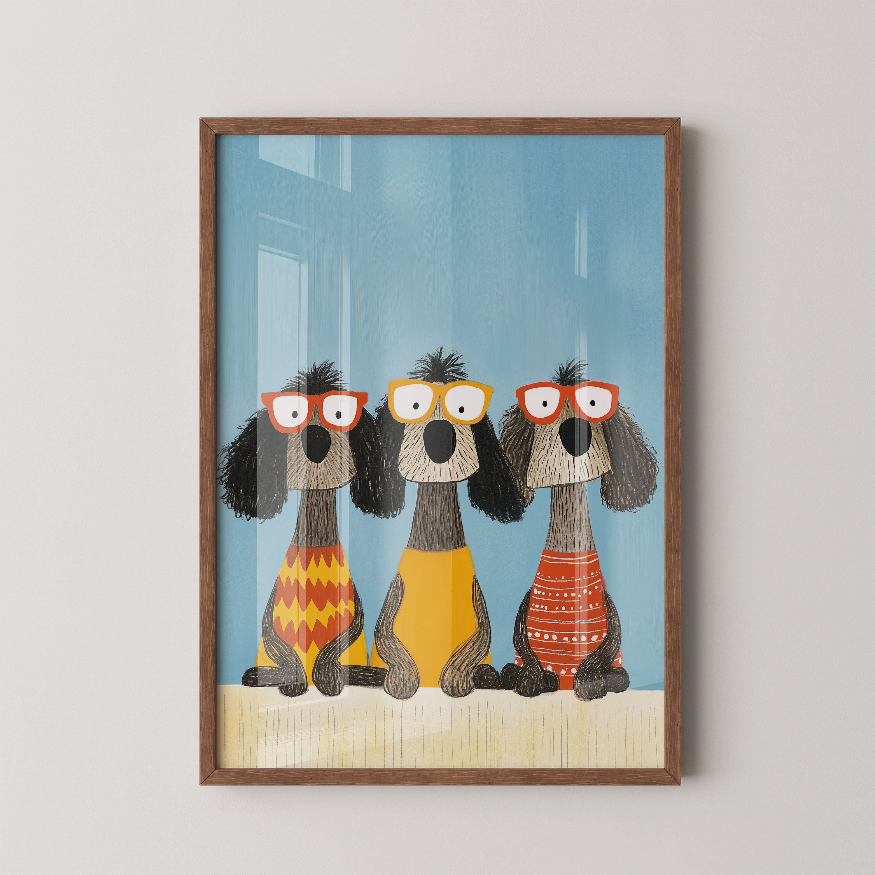 Three Little Pups In Glasses