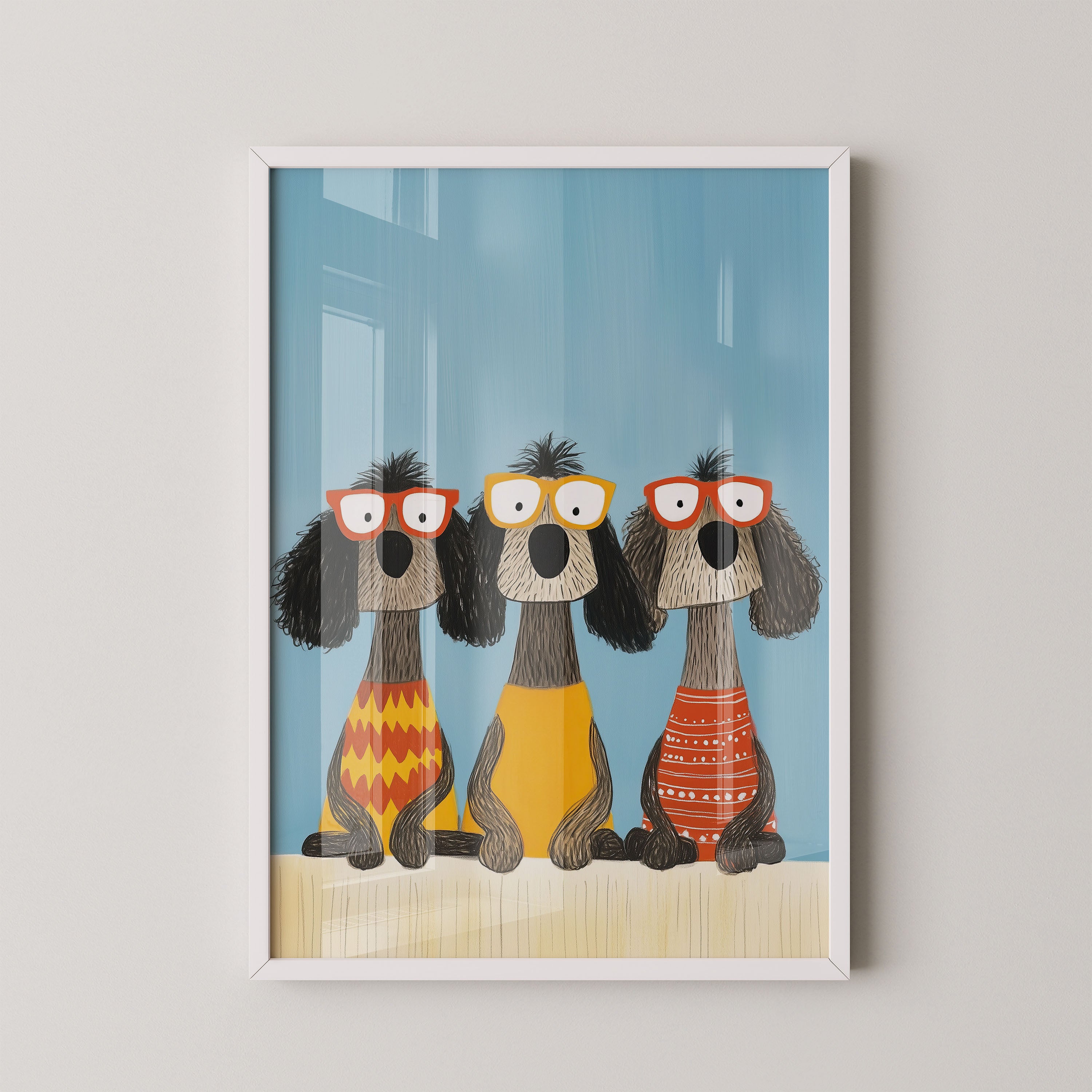 Three Little Pups In Glasses