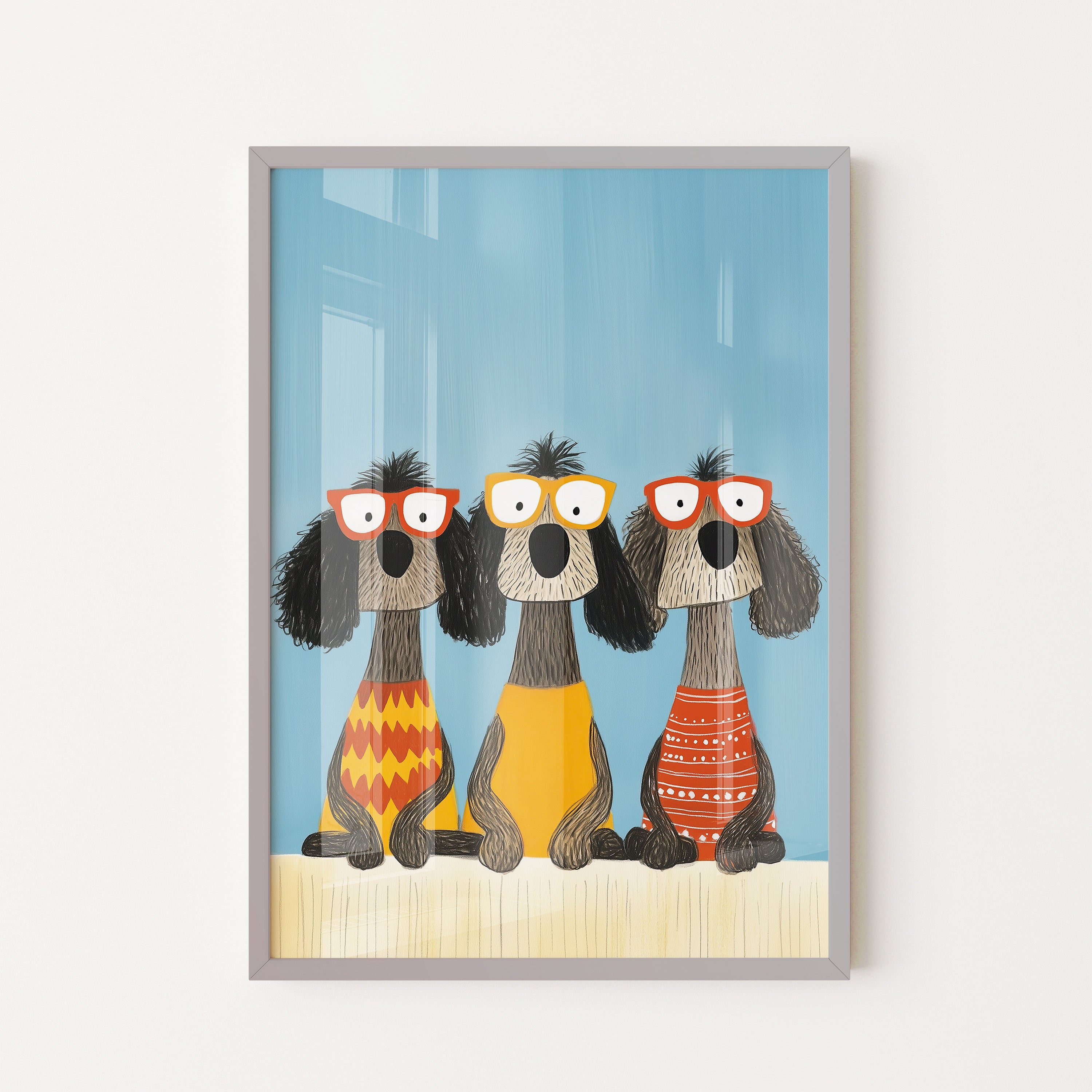Three Little Pups In Glasses