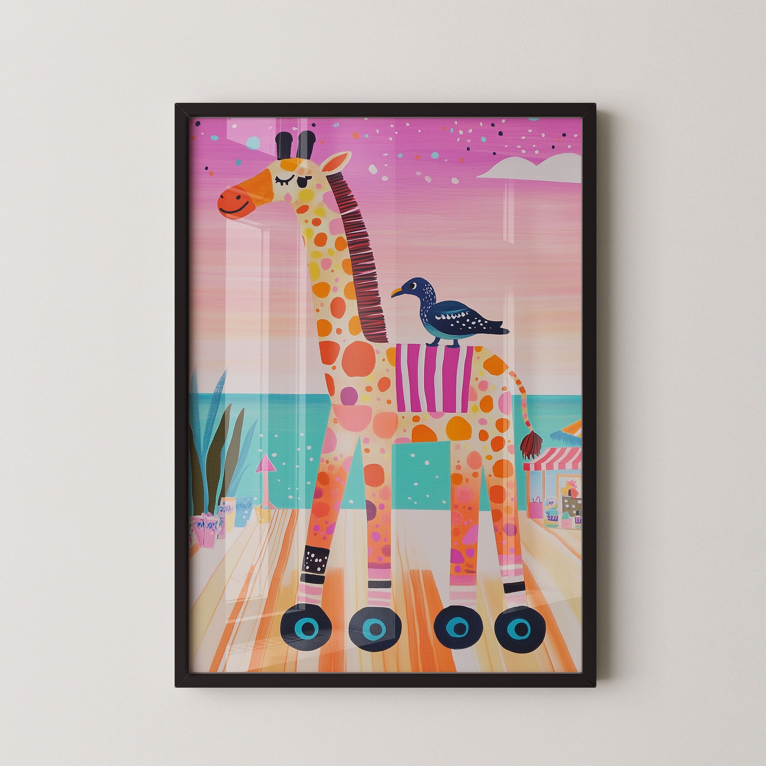 Roller Giraffe By The Sea