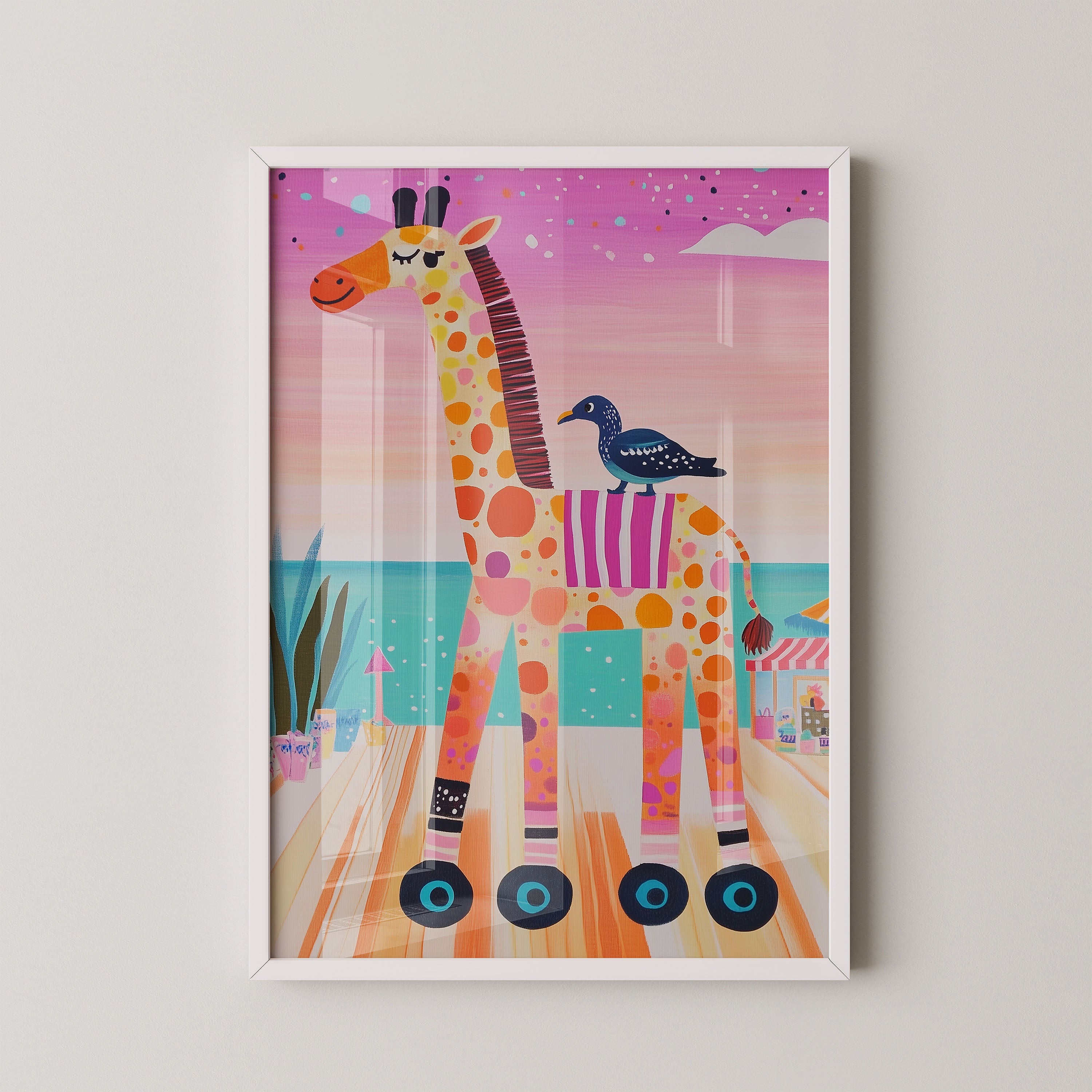 Roller Giraffe By The Sea