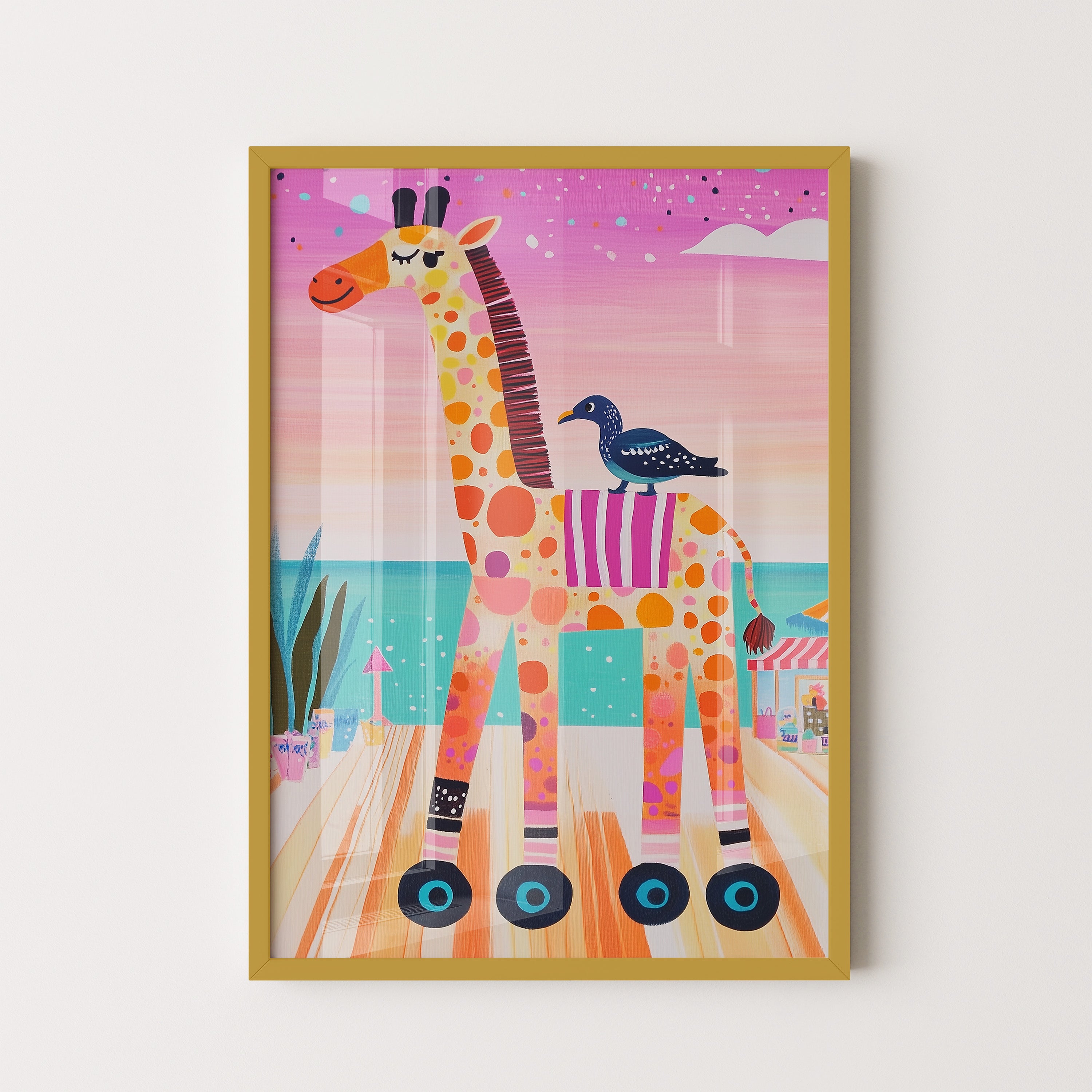 Roller Giraffe By The Sea