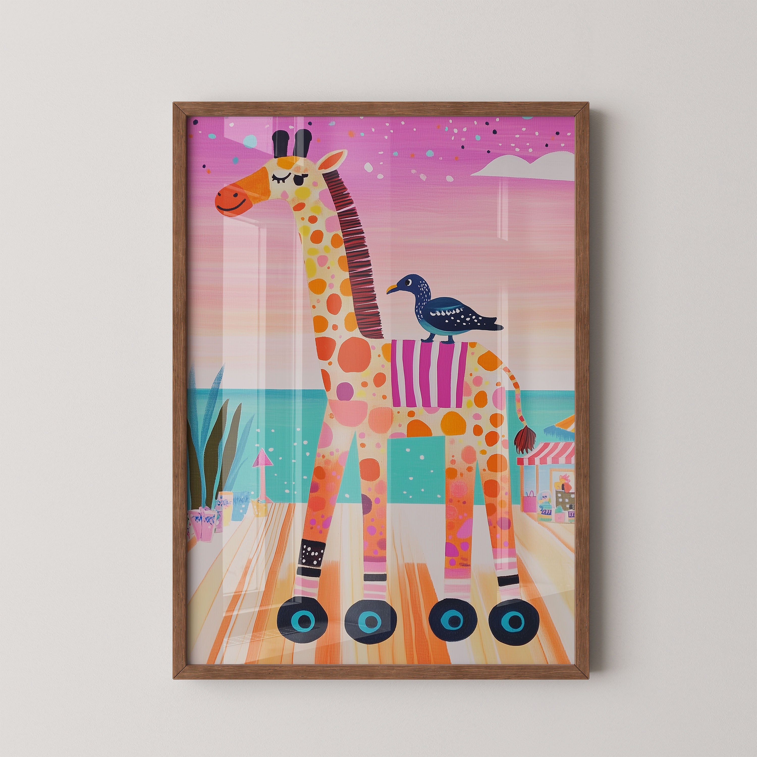 Roller Giraffe By The Sea