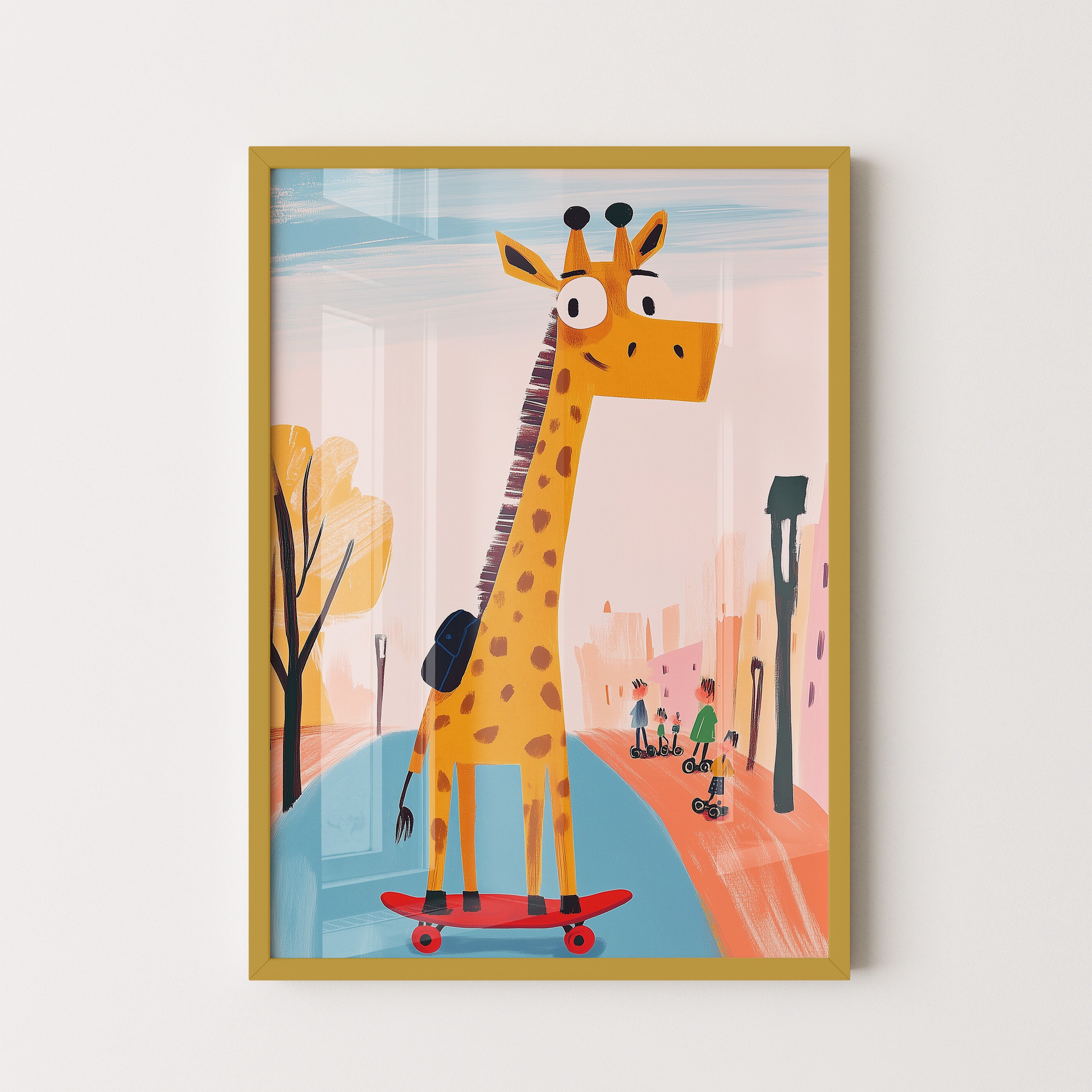 Skateboarding Giraffe